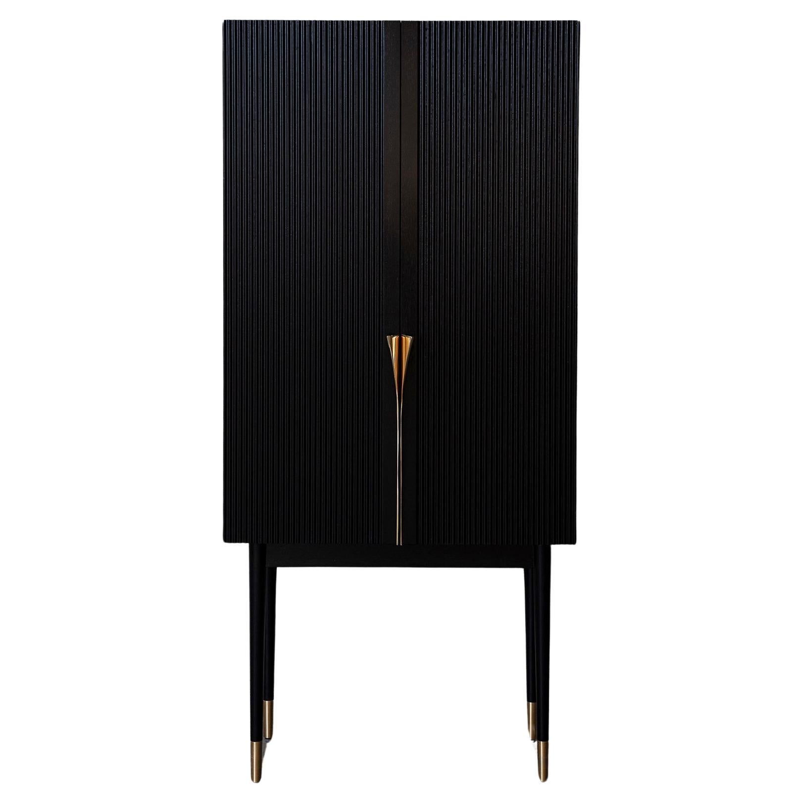 PERFIDIA_01 Bar Cabinet in Solid Wood and Casted Bronze Details by ANDEAN