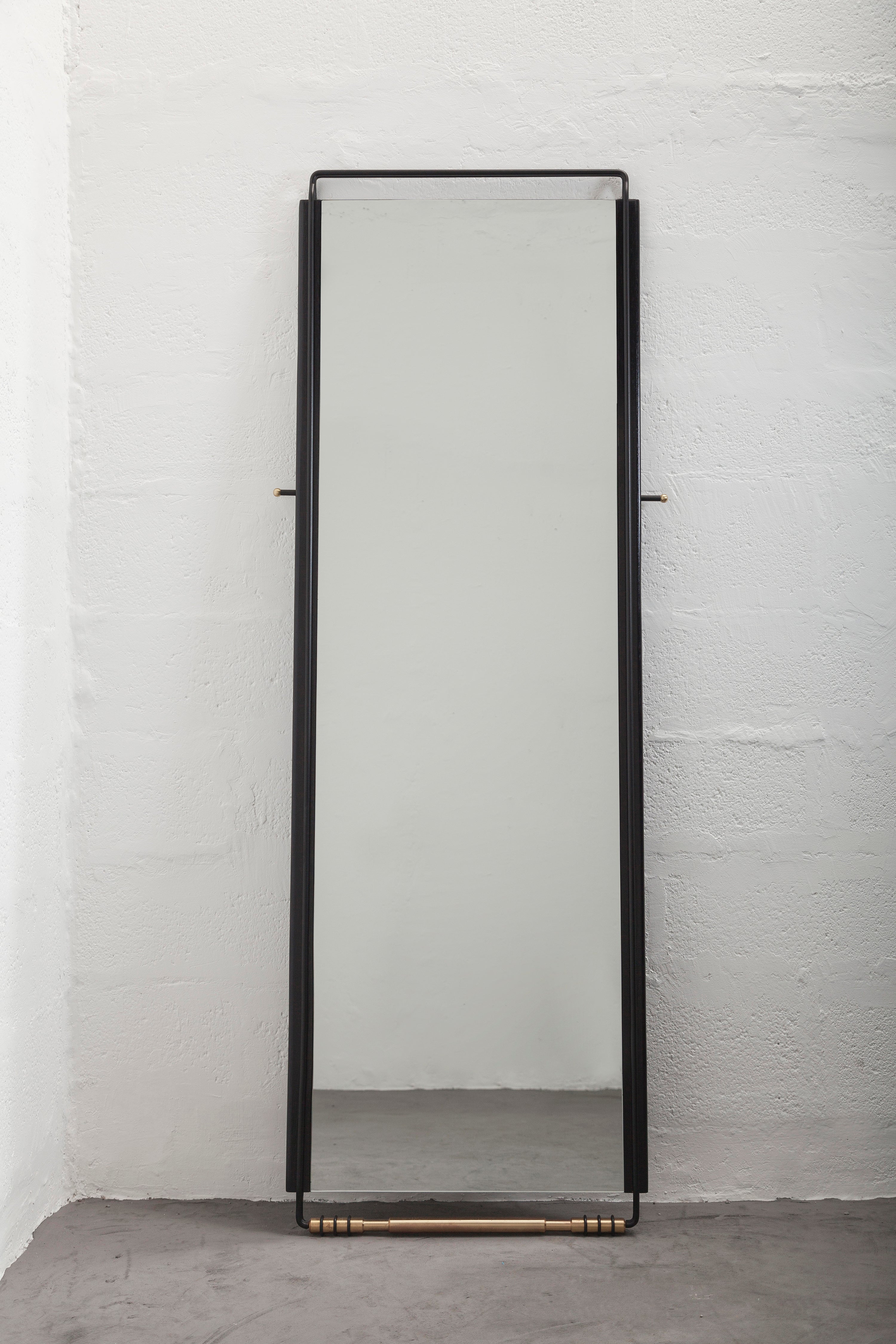 PERFIDIA_01 Floor Mirror in Solid Wood and Bronze Details by ANDEAN