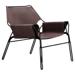 Perfidia_02 Cognac Leather, Steel, Bronze Lounge Chair by ANDEAN