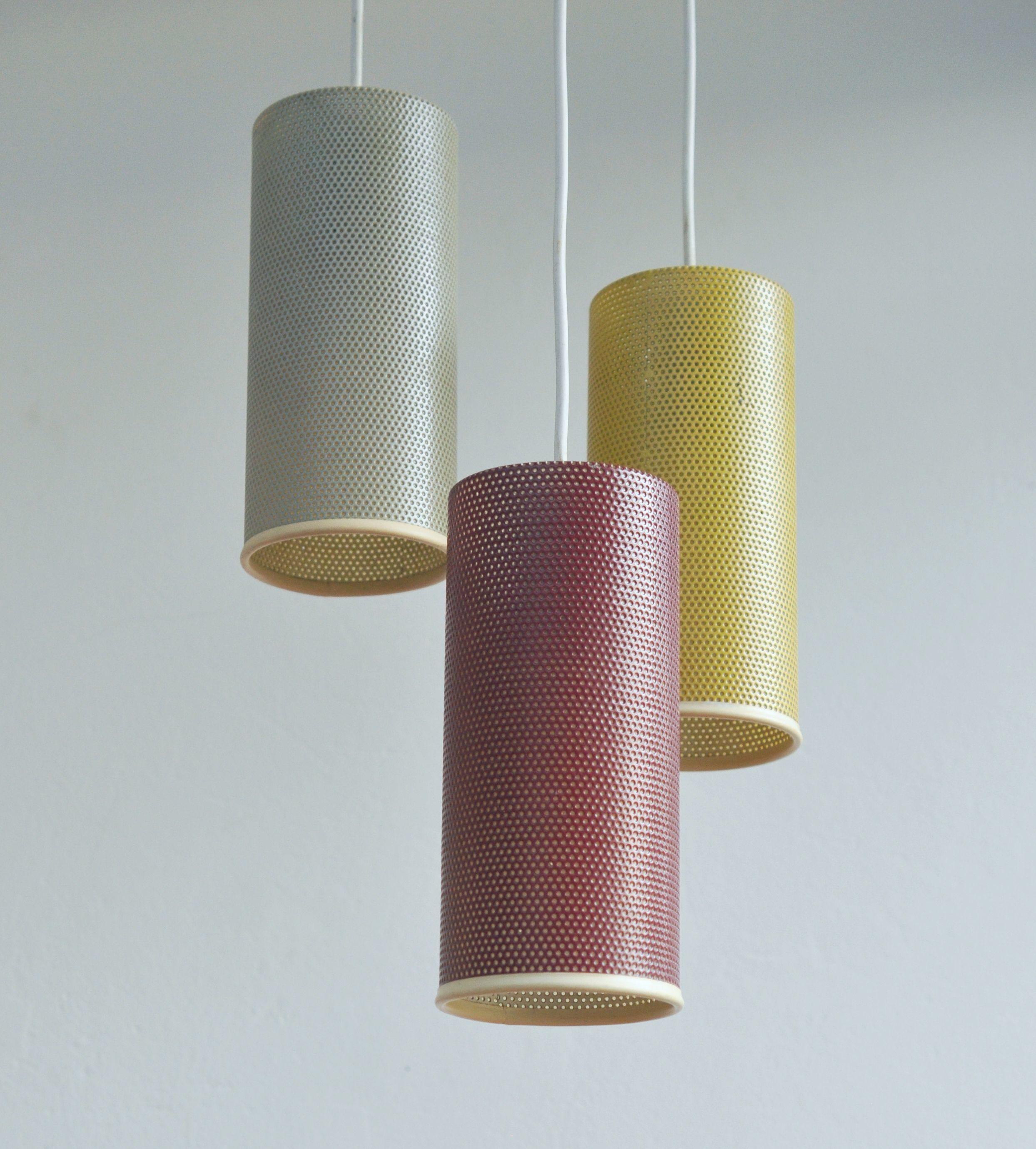 Mid-Century moderno Lampada a sospensione Perfolux perforata di Niek Hiemstra in vendita