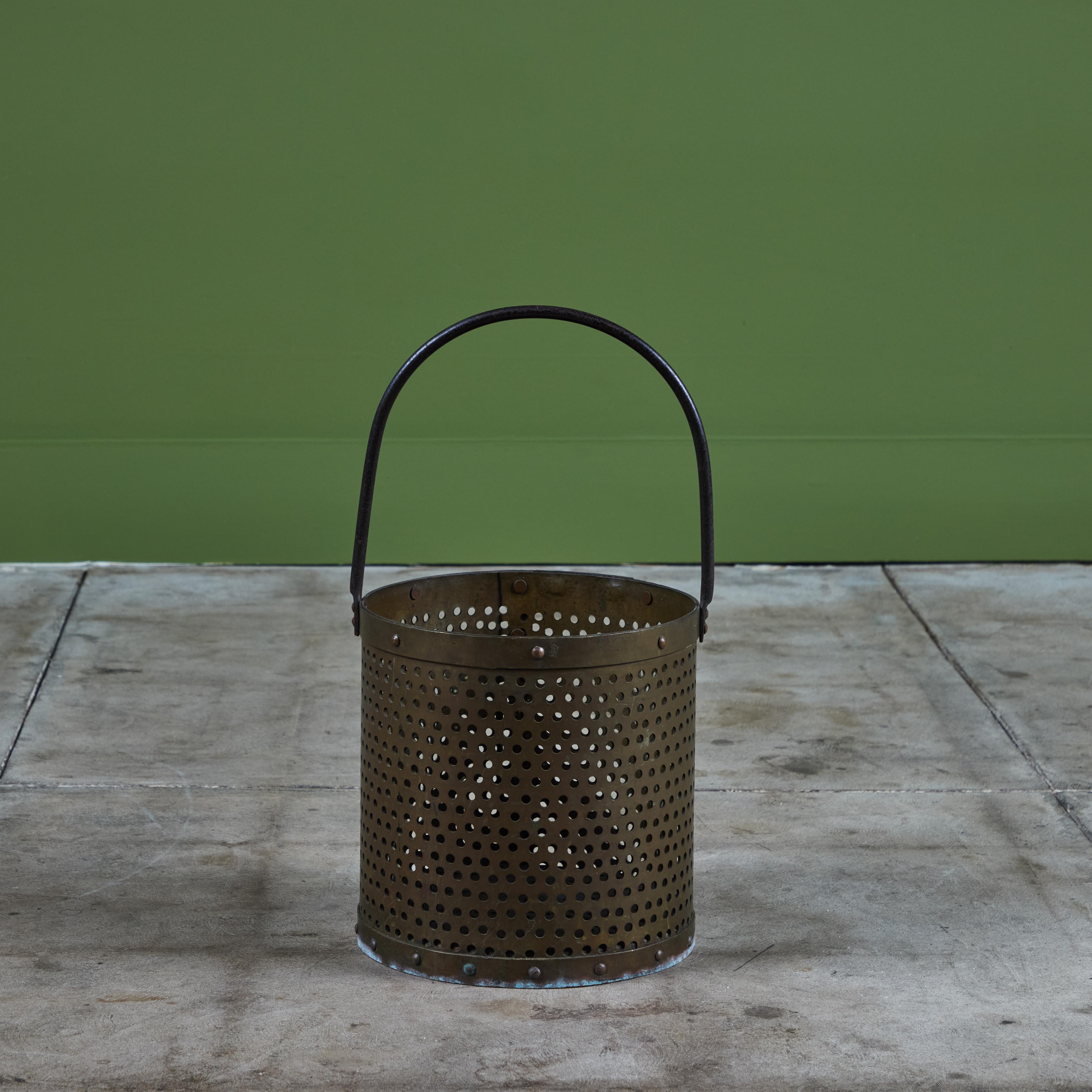 Industrial Perforated Brass Pail For Sale