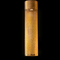 Perforated brass pendant light – handmade cylindrical brass lighting