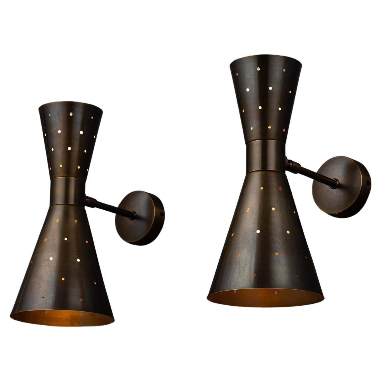 Perforated Brass Sconce Made in Italy