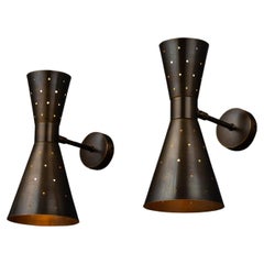 Perforated Brass Sconce Made in Italy