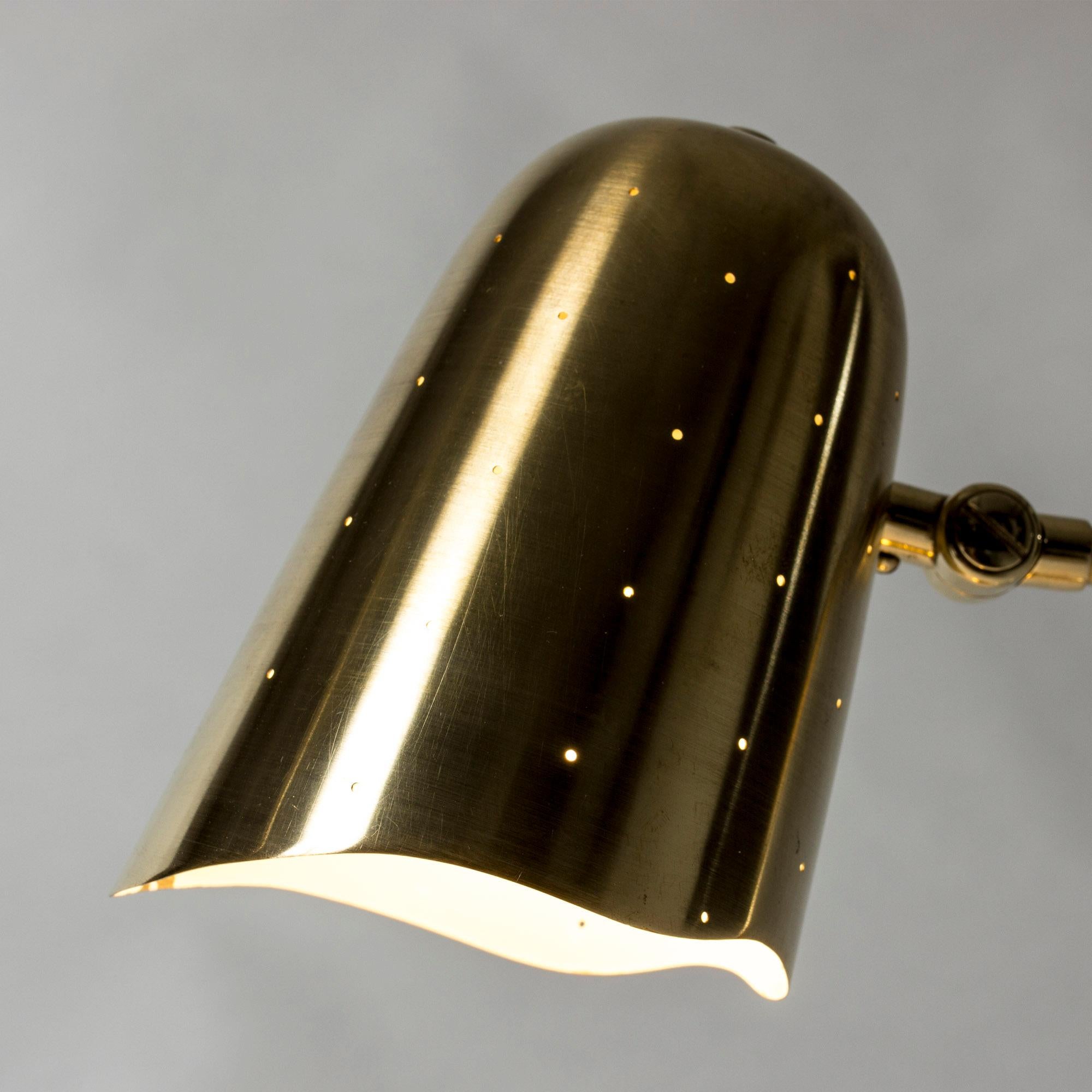 Perforated Brass Table Lamp, Sweden, 1950s 4