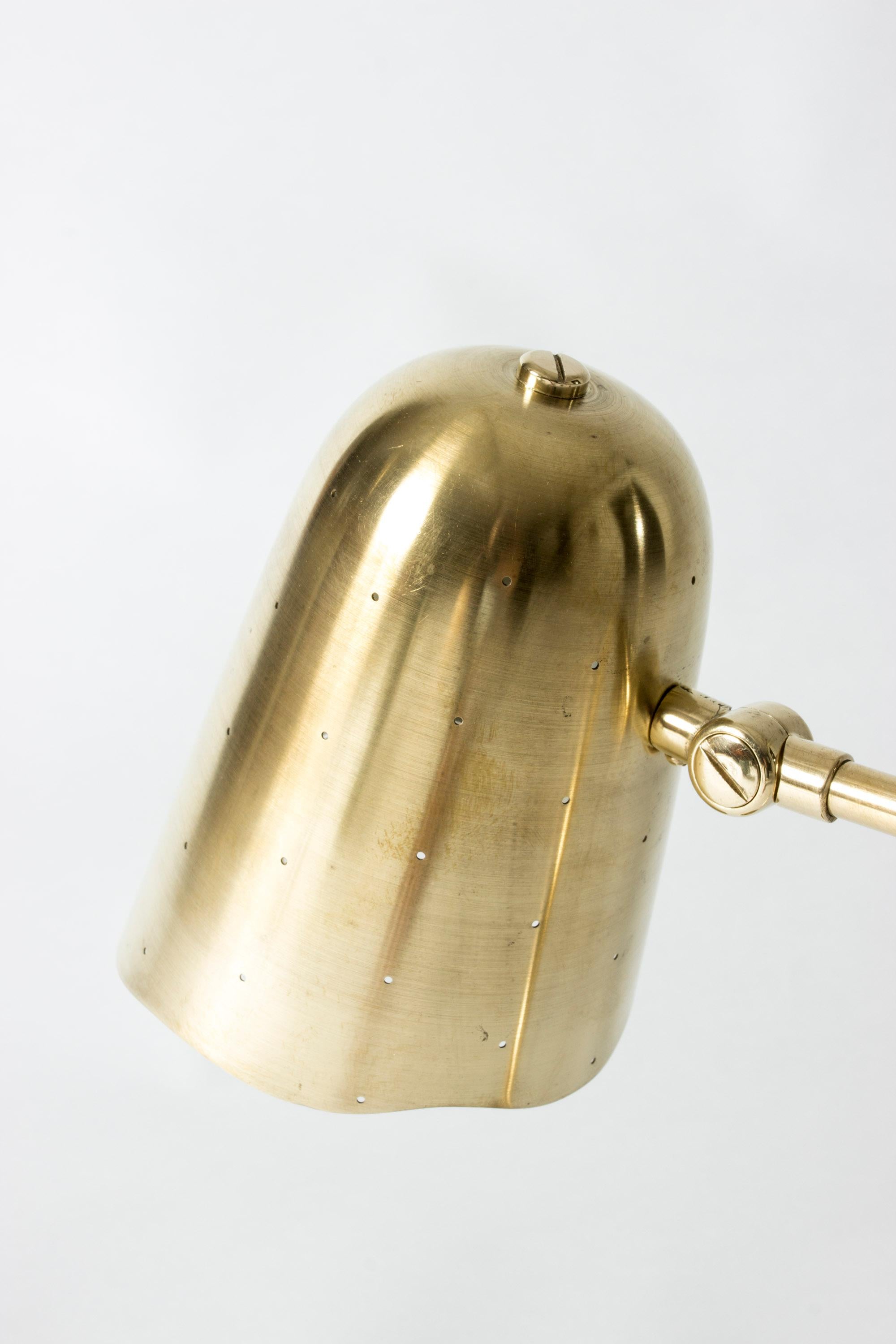 Swedish Perforated Brass Table Lamp, Sweden, 1950s