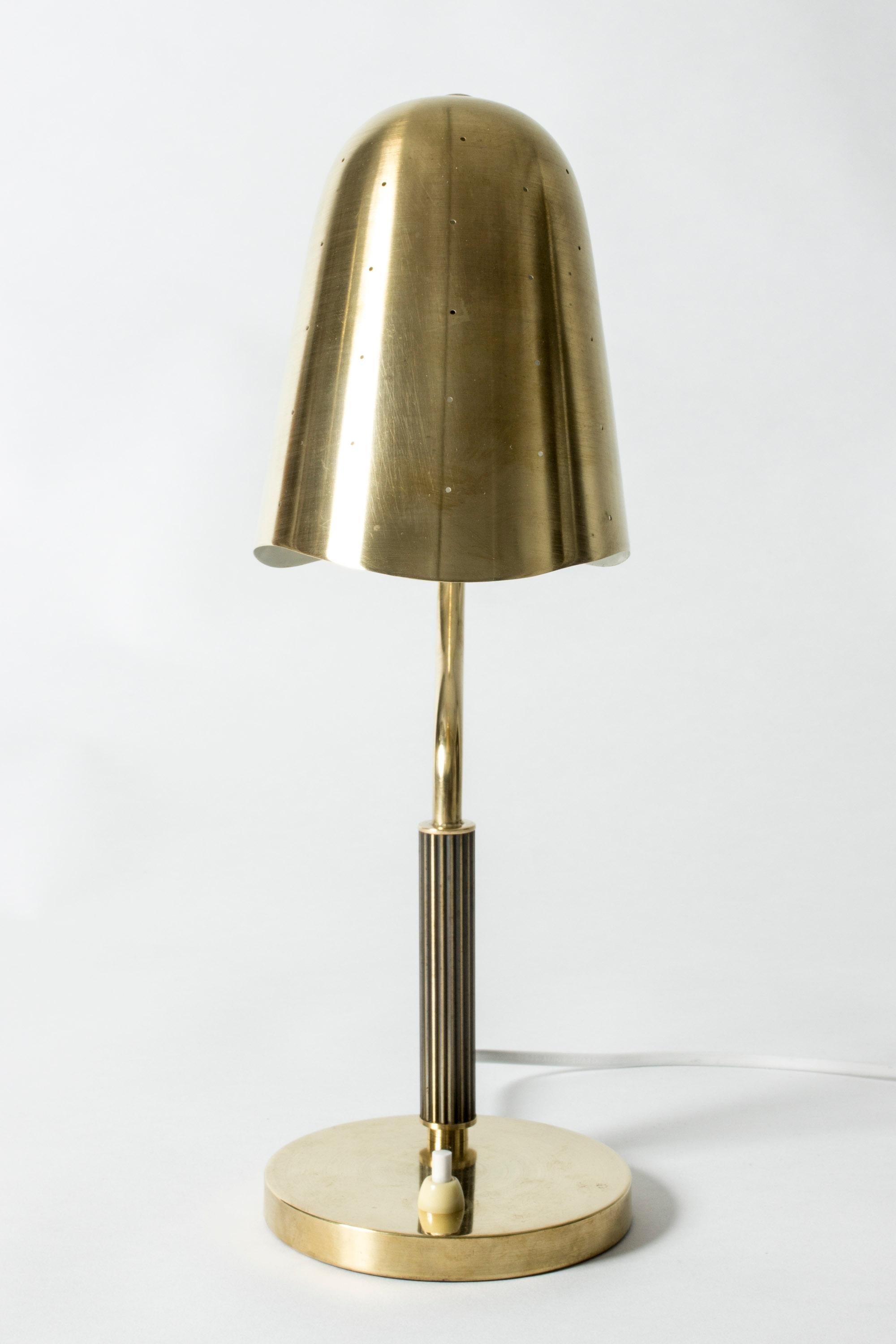 Perforated Brass Table Lamp, Sweden, 1950s In Good Condition In Stockholm, SE