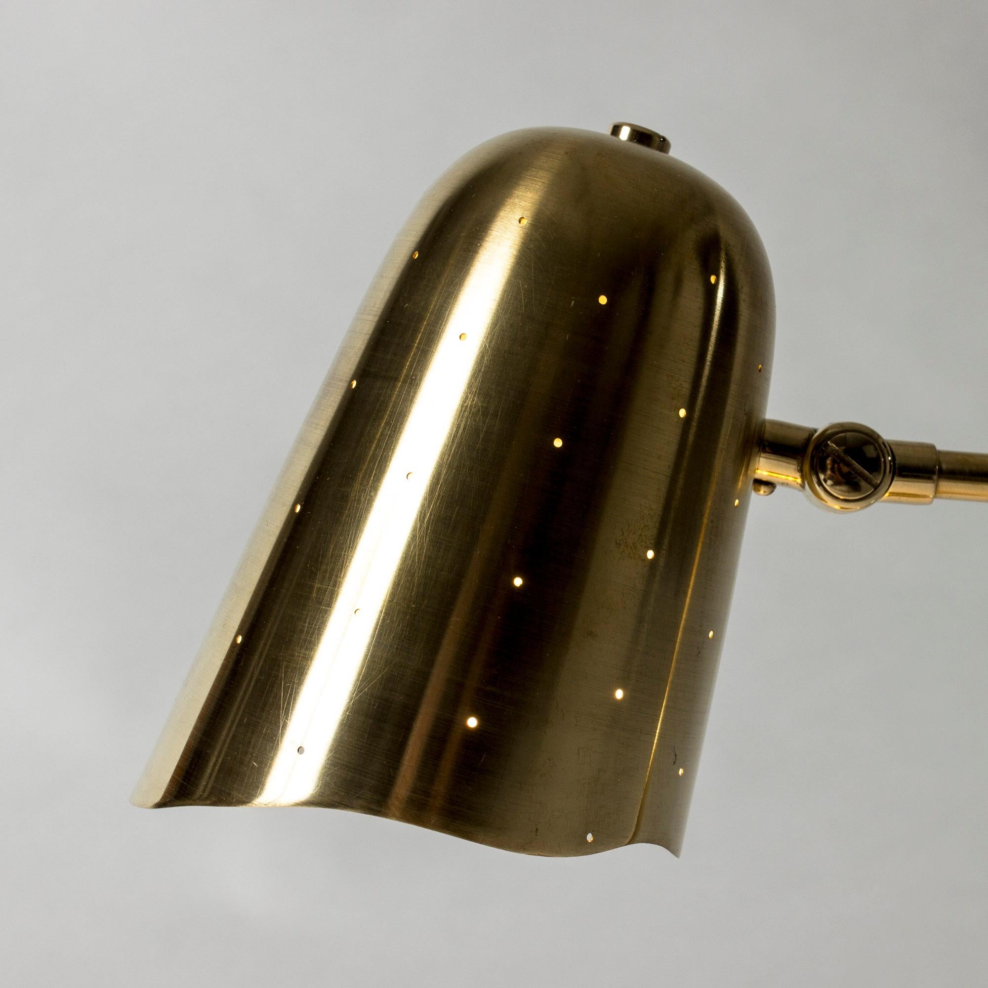 Perforated Brass Table Lamp, Sweden, 1950s 3