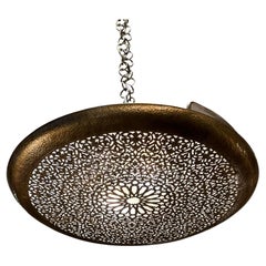 Perforated Bronze Ceiling Mount Light Fixture, Spain, Contemporary