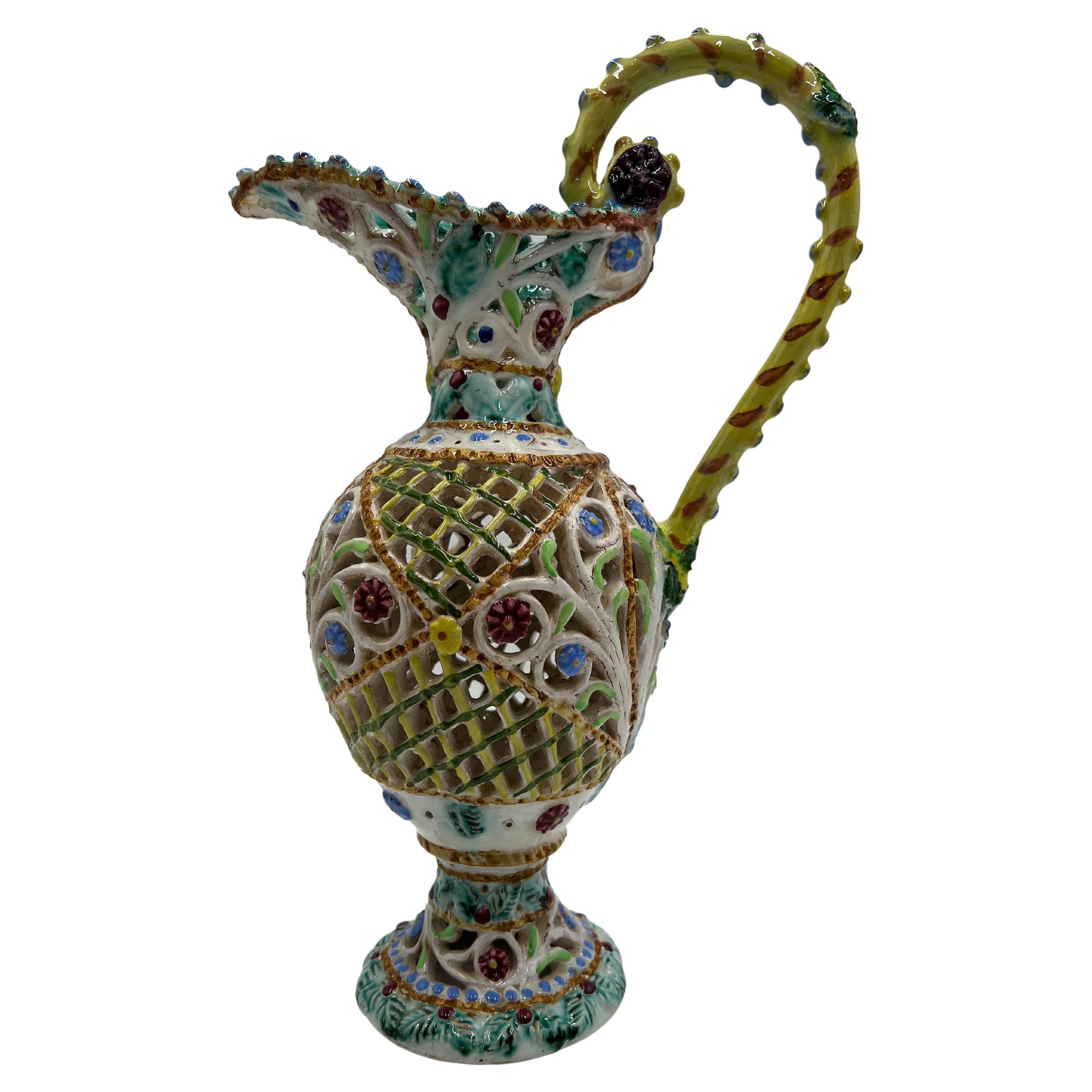 Perforated Ceramic Pitcher by Giovanni Lapucci, Italy For Sale