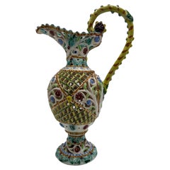 Antique Perforated Ceramic Pitcher by Giovanni Lapucci, Italy