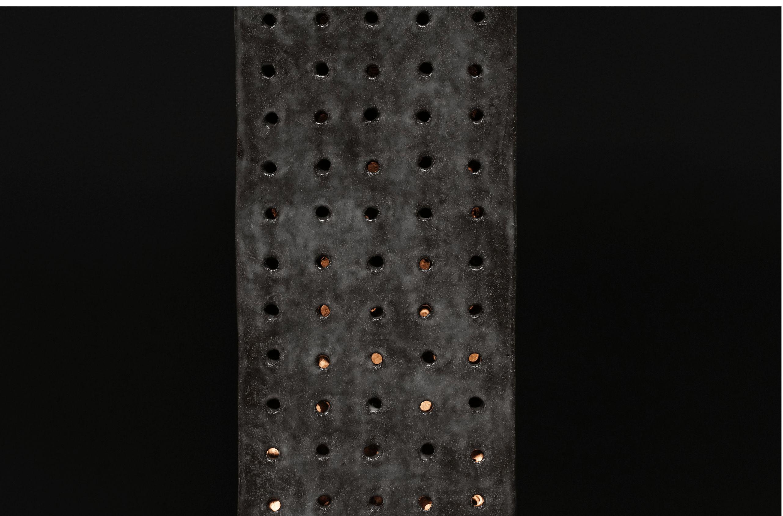 Perforated Ceramic Tower Lamp In New Condition For Sale In Los Angeles, CA