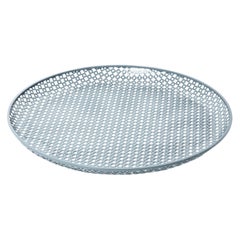 Perforated Gray Enameled Platter by Mathieu Matégot, France, 1950