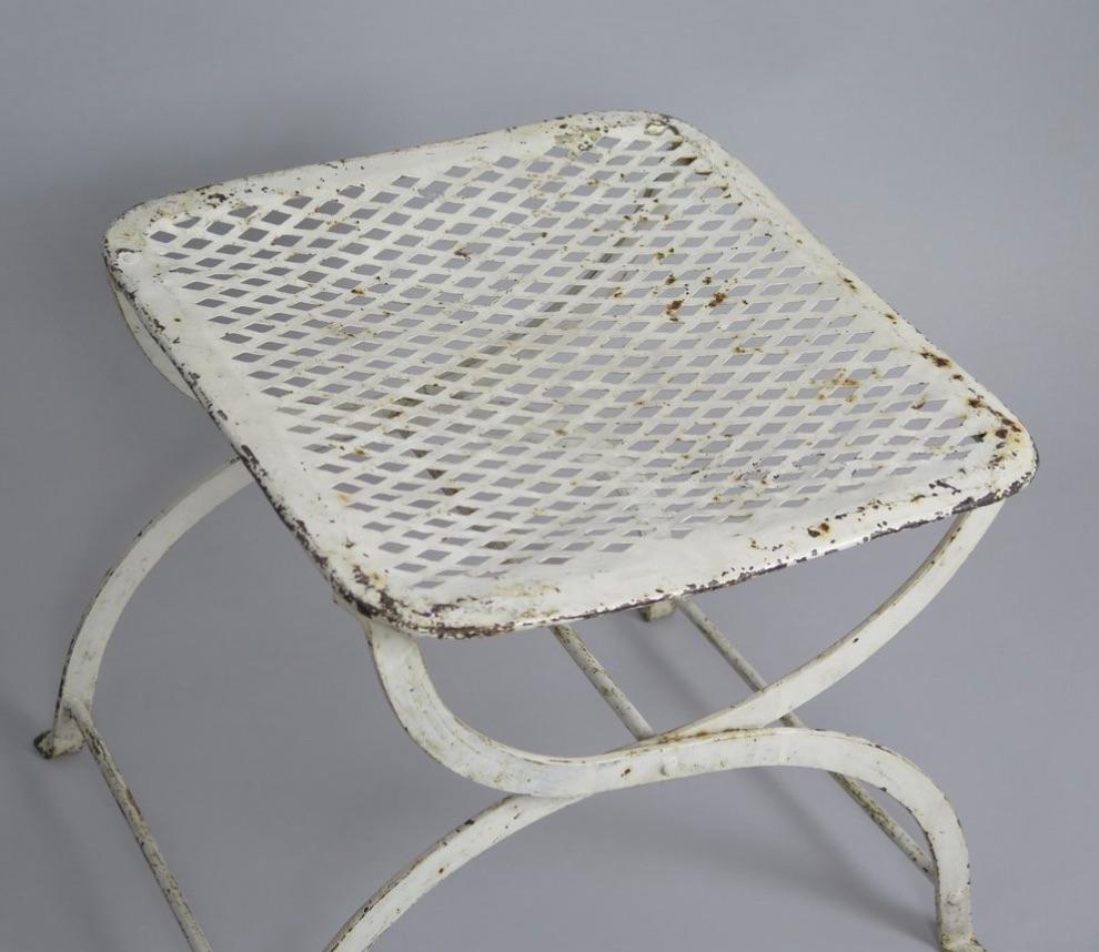 Painted Perforated Industrial Stool, France For Sale