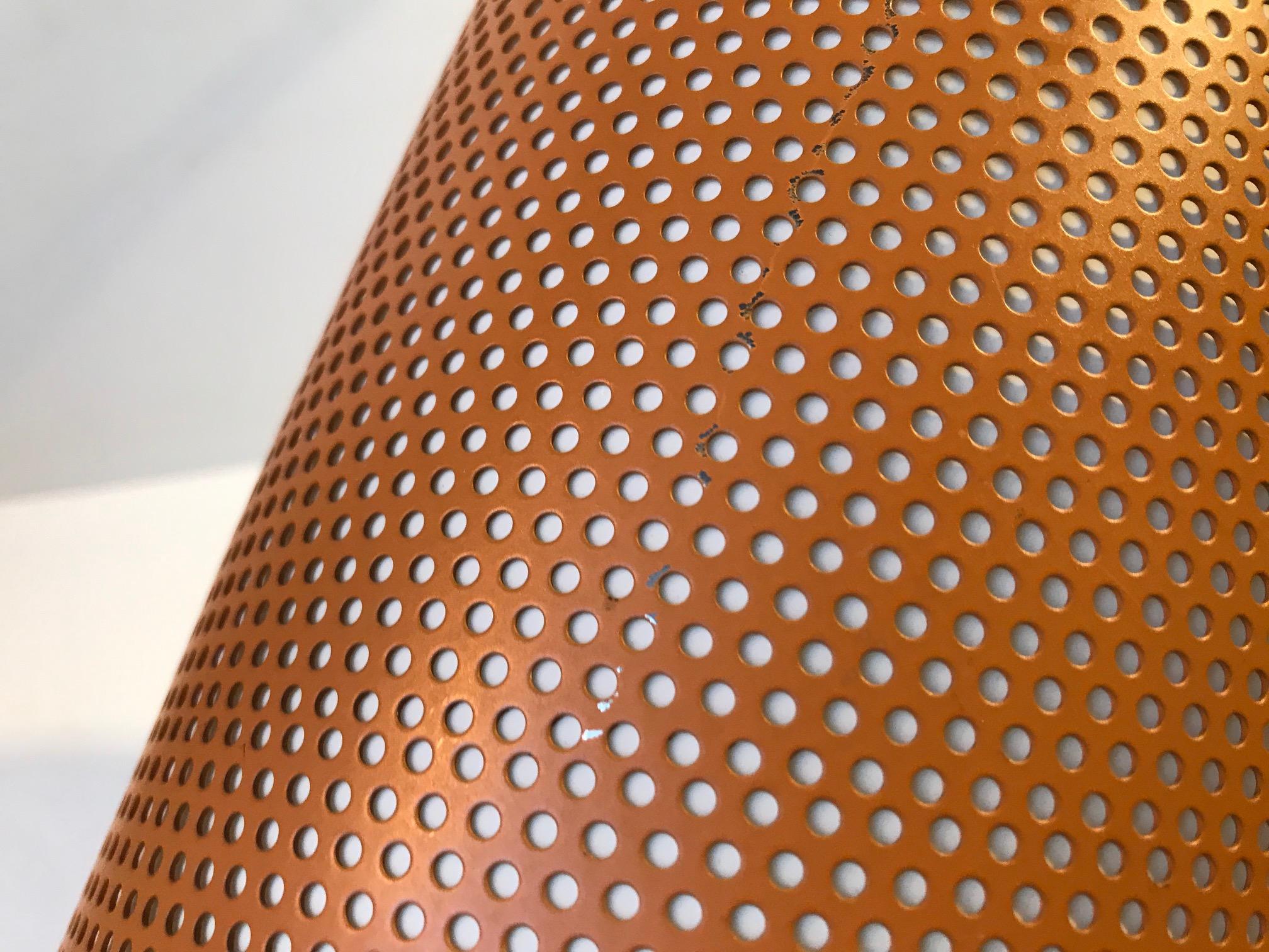 Perforated Italian Pendant Lamp in Brass and Steel, 1960s 3