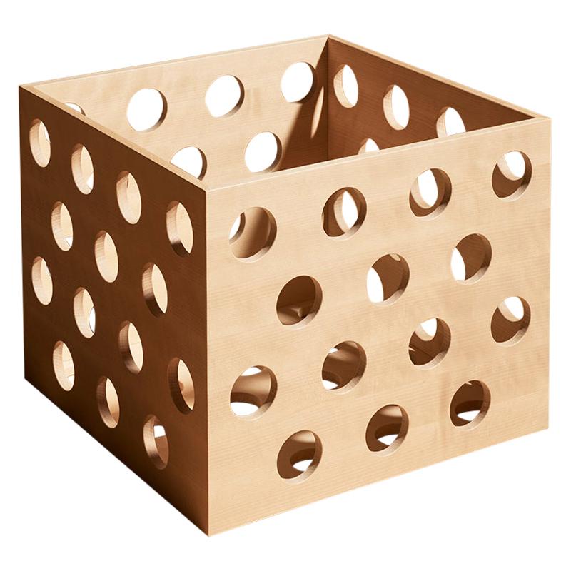 Perforated Large Storage Box, Solid Birch Wood Perforated Box by Erik Olovsson
