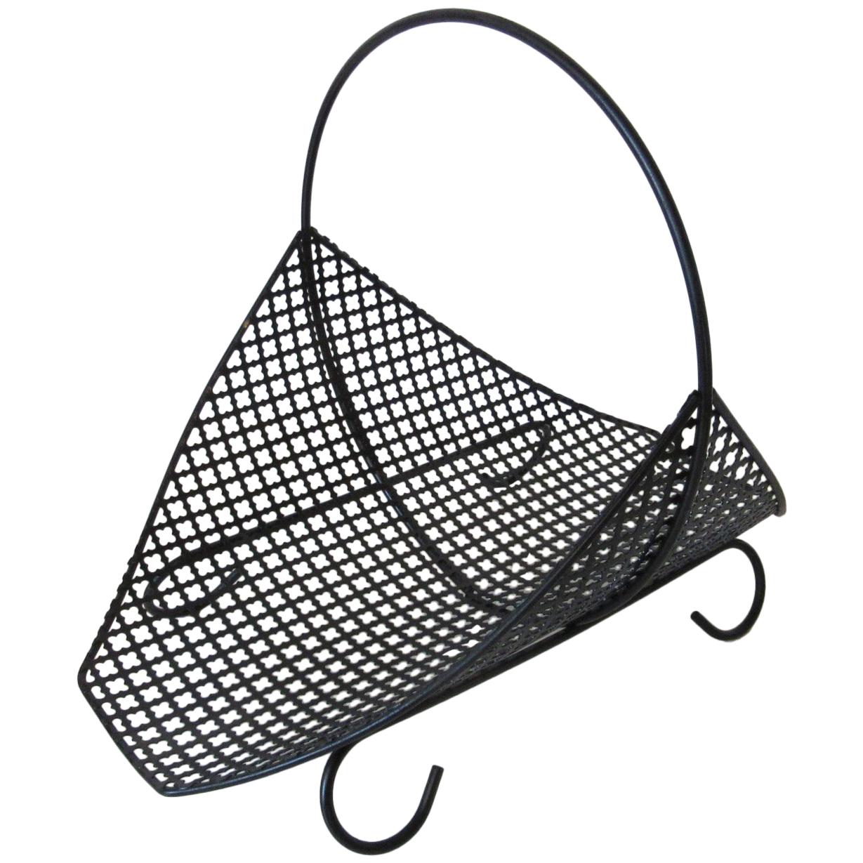 Perforated Magazine Rack / Log Holder in the manner of Mathieu Matégot