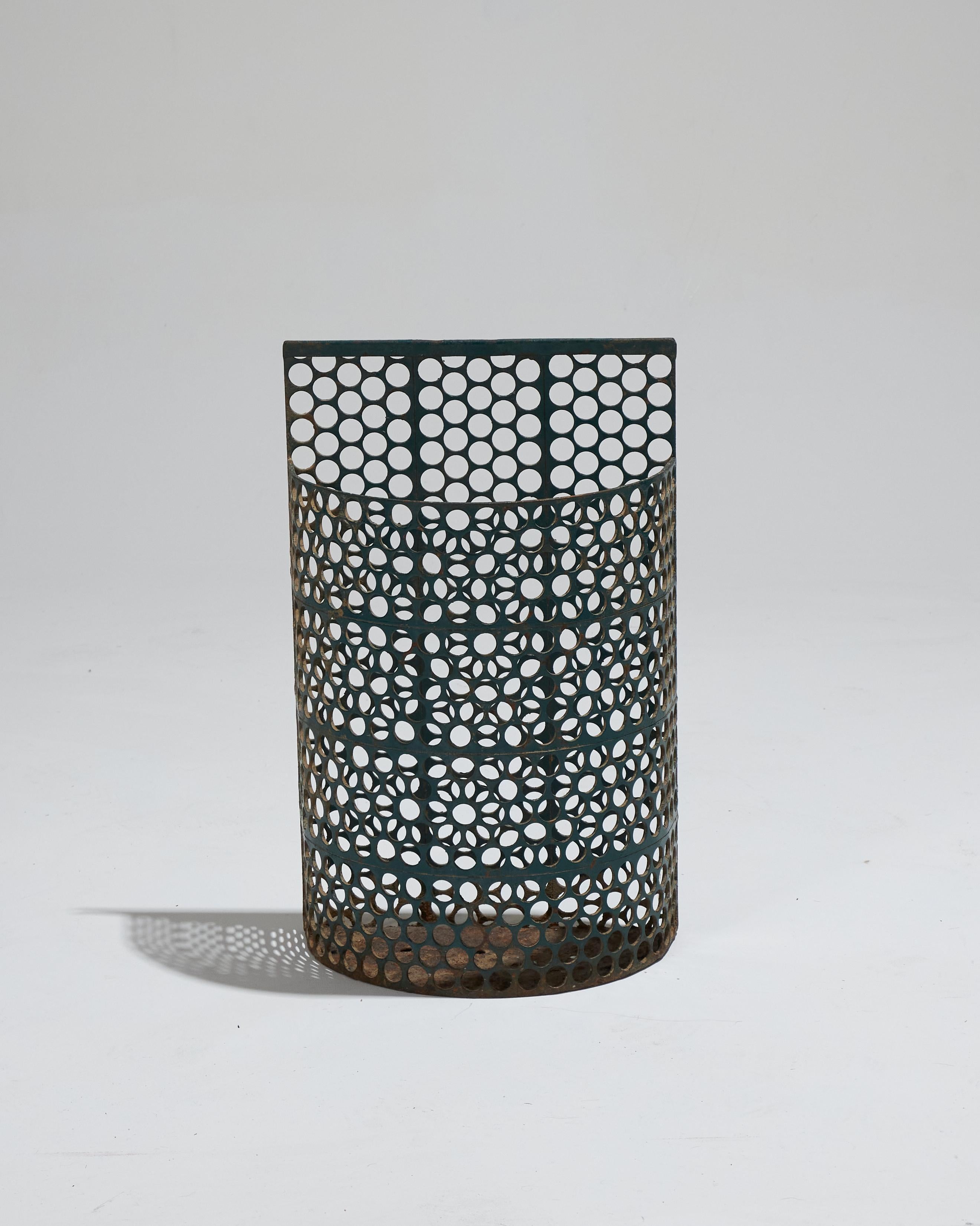 20th Century Perforated metal basket by Jean Bossu, 1940s For Sale