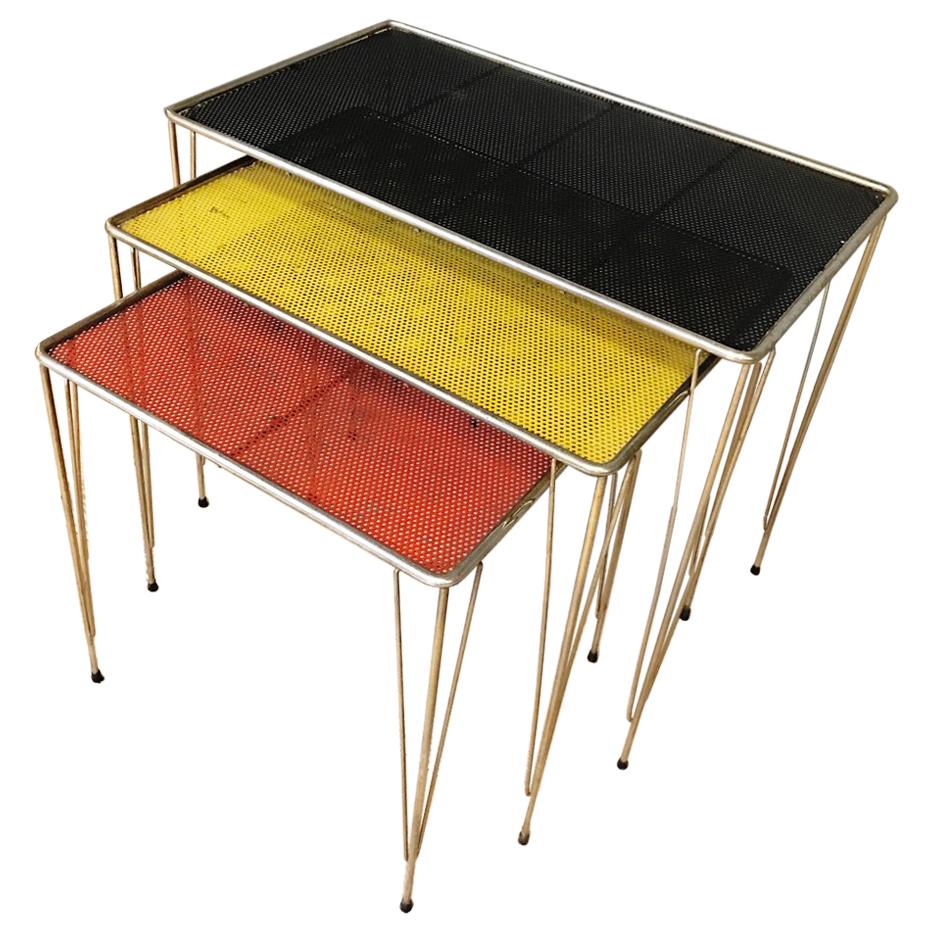 Perforated Metal Nesting Tables For Sale