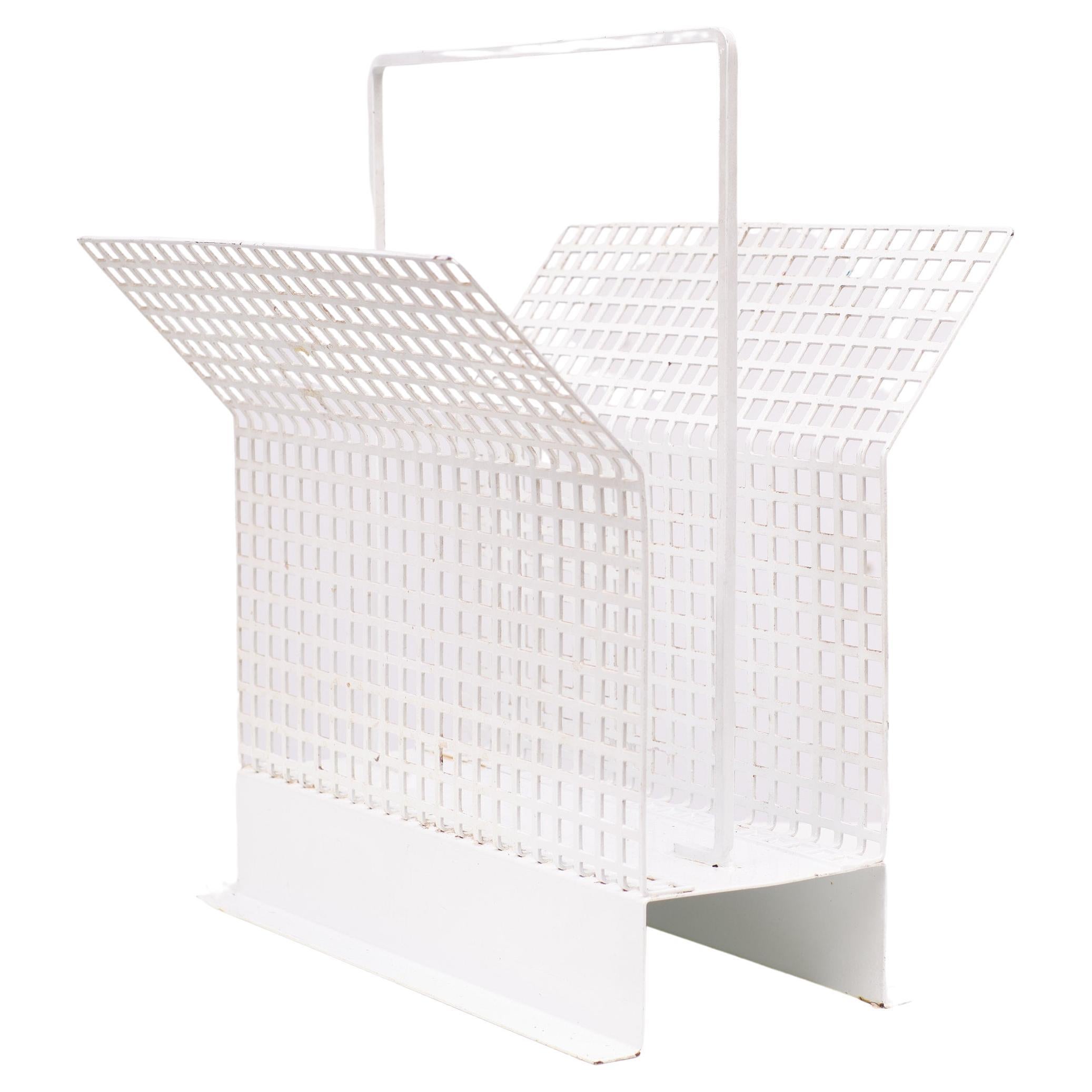 Perforated Metal News Paper Rack, 1960s, France For Sale