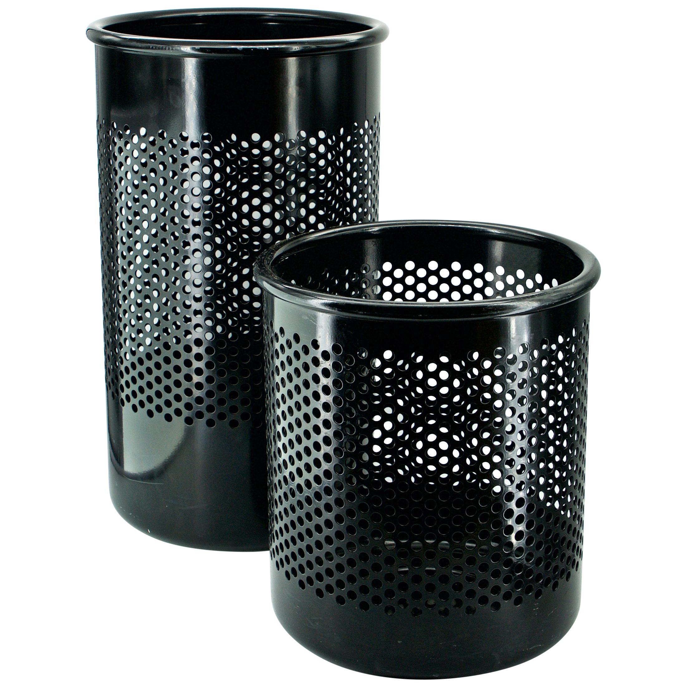 Perforated Metal Office Wastebaskets Trash Cans Italy Memphis Sottsass Ferrari