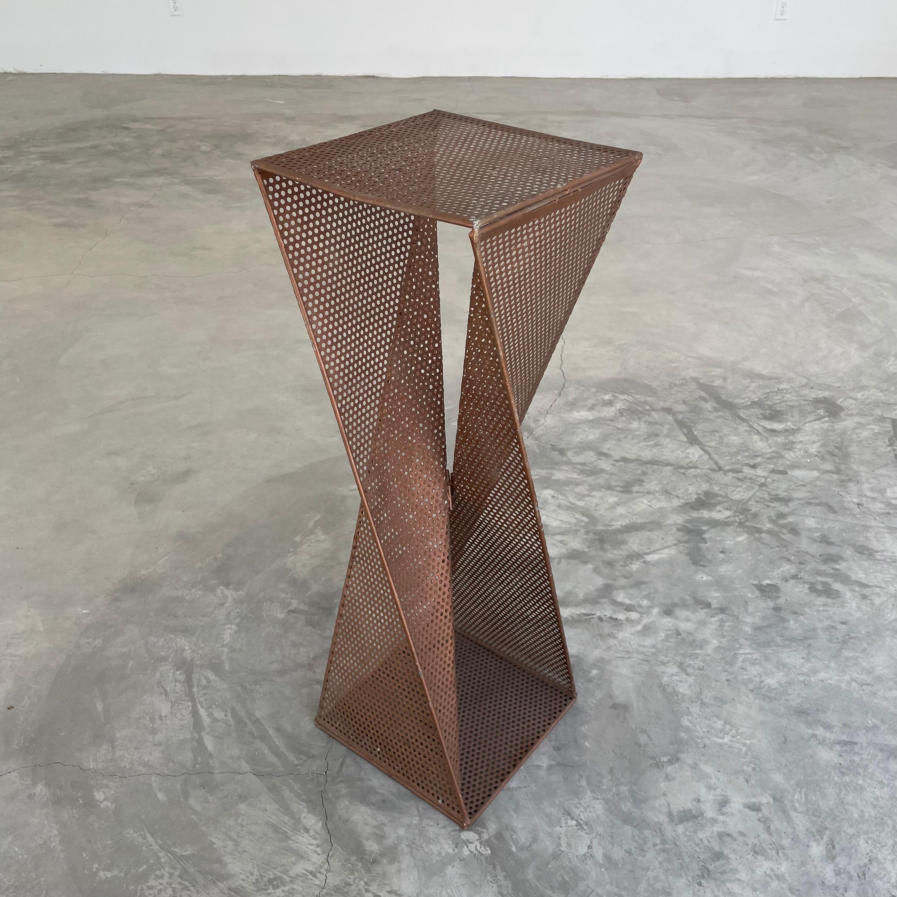 Perforated Metal Pedestal In The Style Of Mathieu Mat got At 1stDibs perforated-metal-pedestal-in-the-style-of-mathieu-mat-got-at-1stdibs