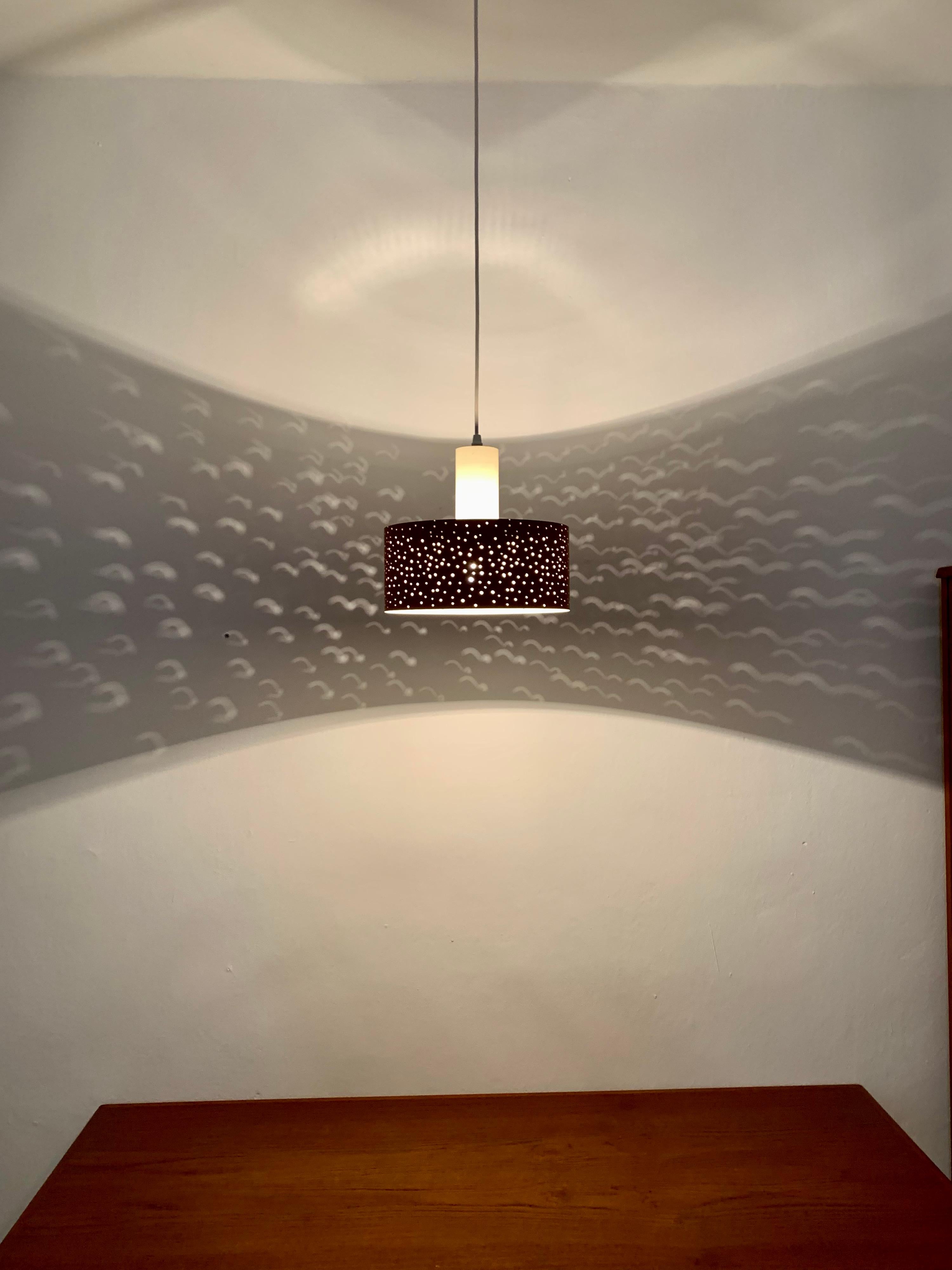 Perforated Metal Pendant Lamp by Ernst Igl for Hillebrand  For Sale 4