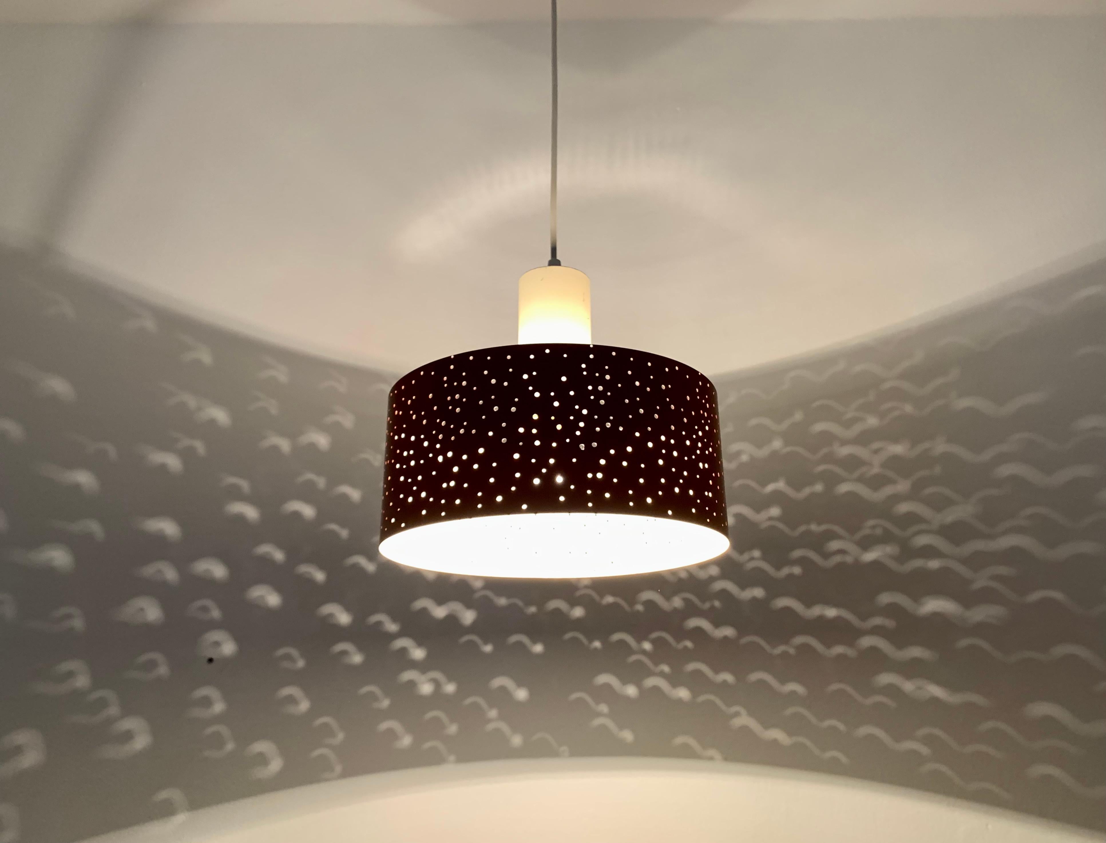 Perforated Metal Pendant Lamp by Ernst Igl for Hillebrand  For Sale 5