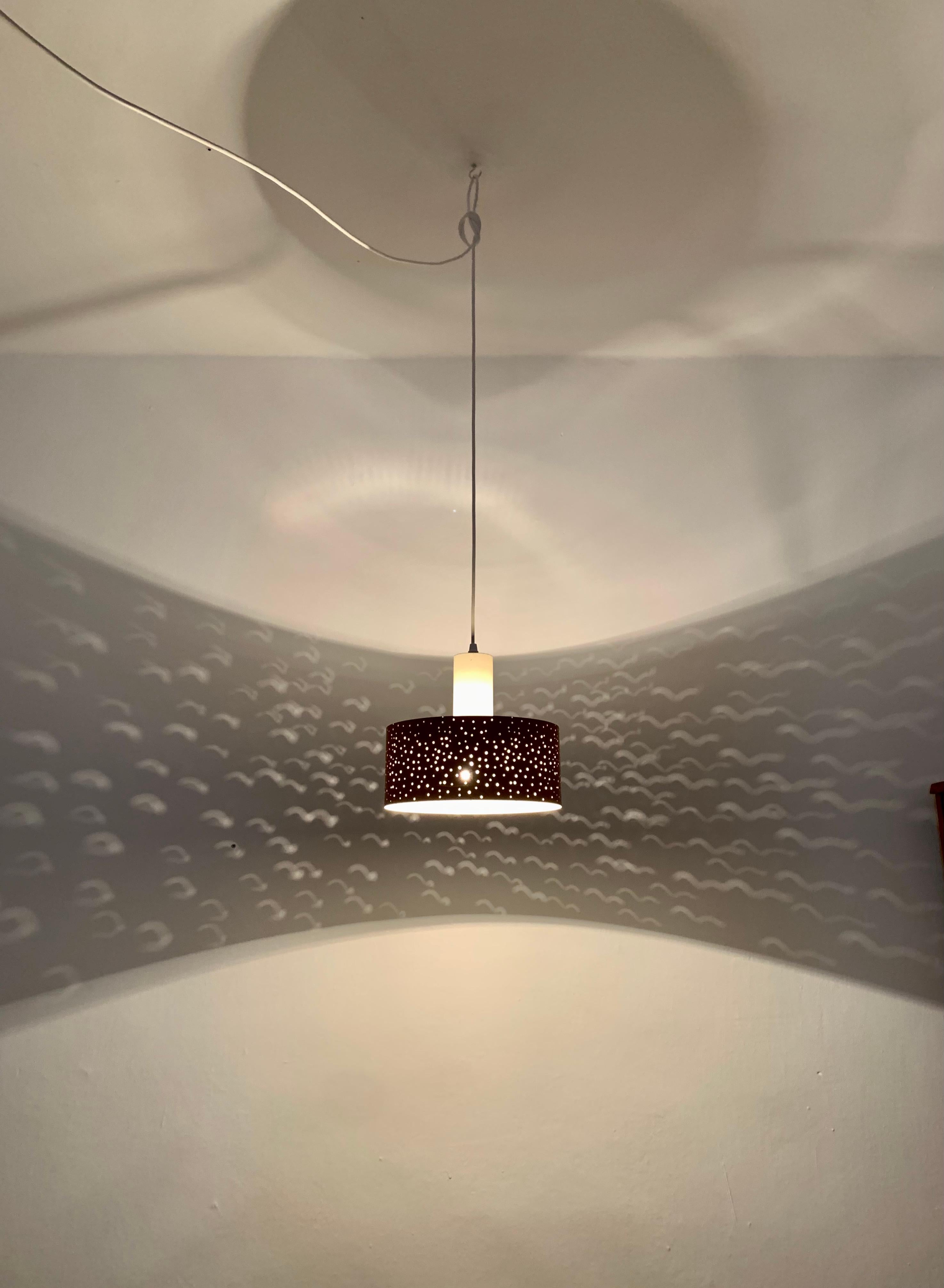 Perforated Metal Pendant Lamp by Ernst Igl for Hillebrand  For Sale 6