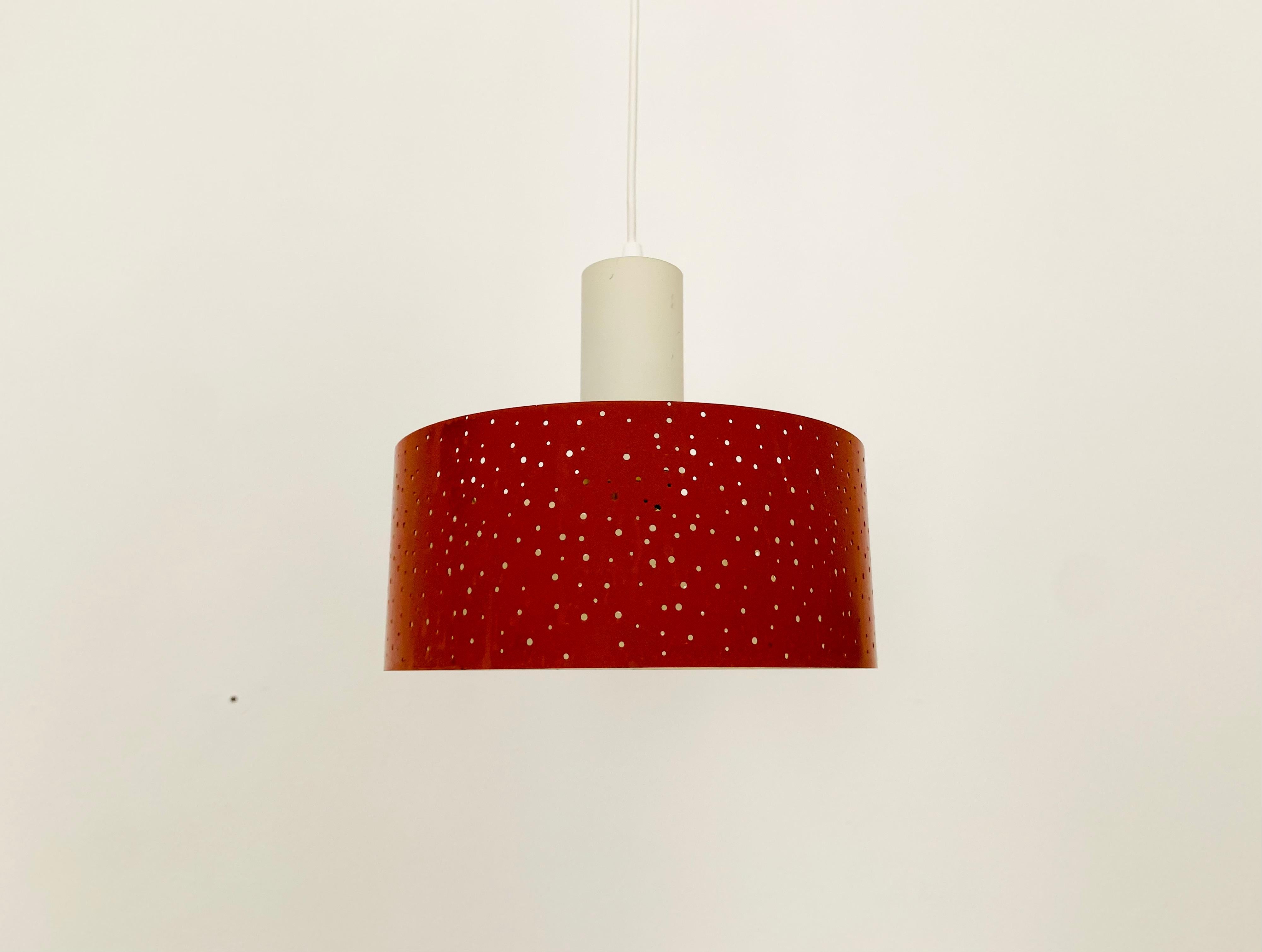 Mid-Century Modern Perforated Metal Pendant Lamp by Ernst Igl for Hillebrand  For Sale