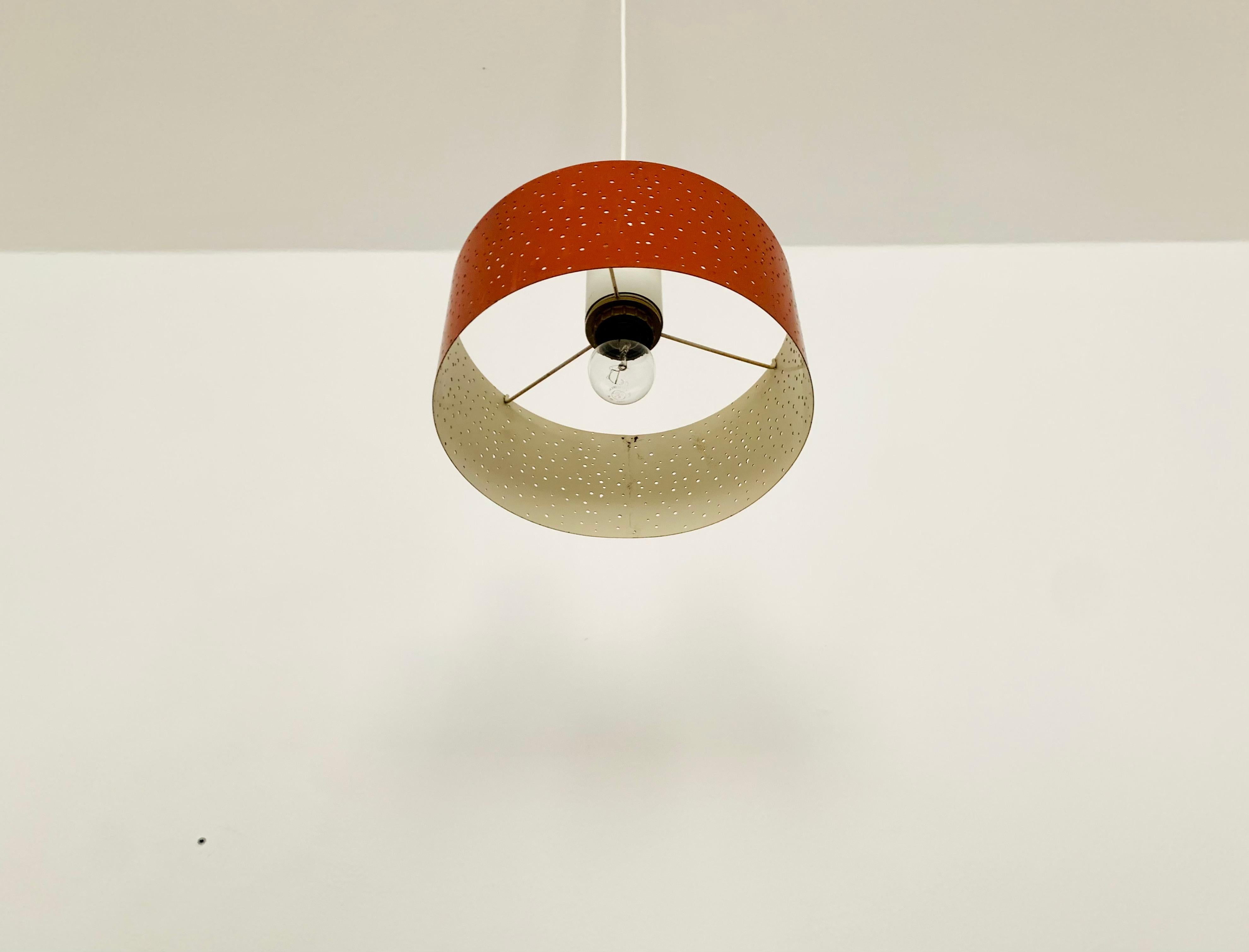 Perforated Metal Pendant Lamp by Ernst Igl for Hillebrand  For Sale 1