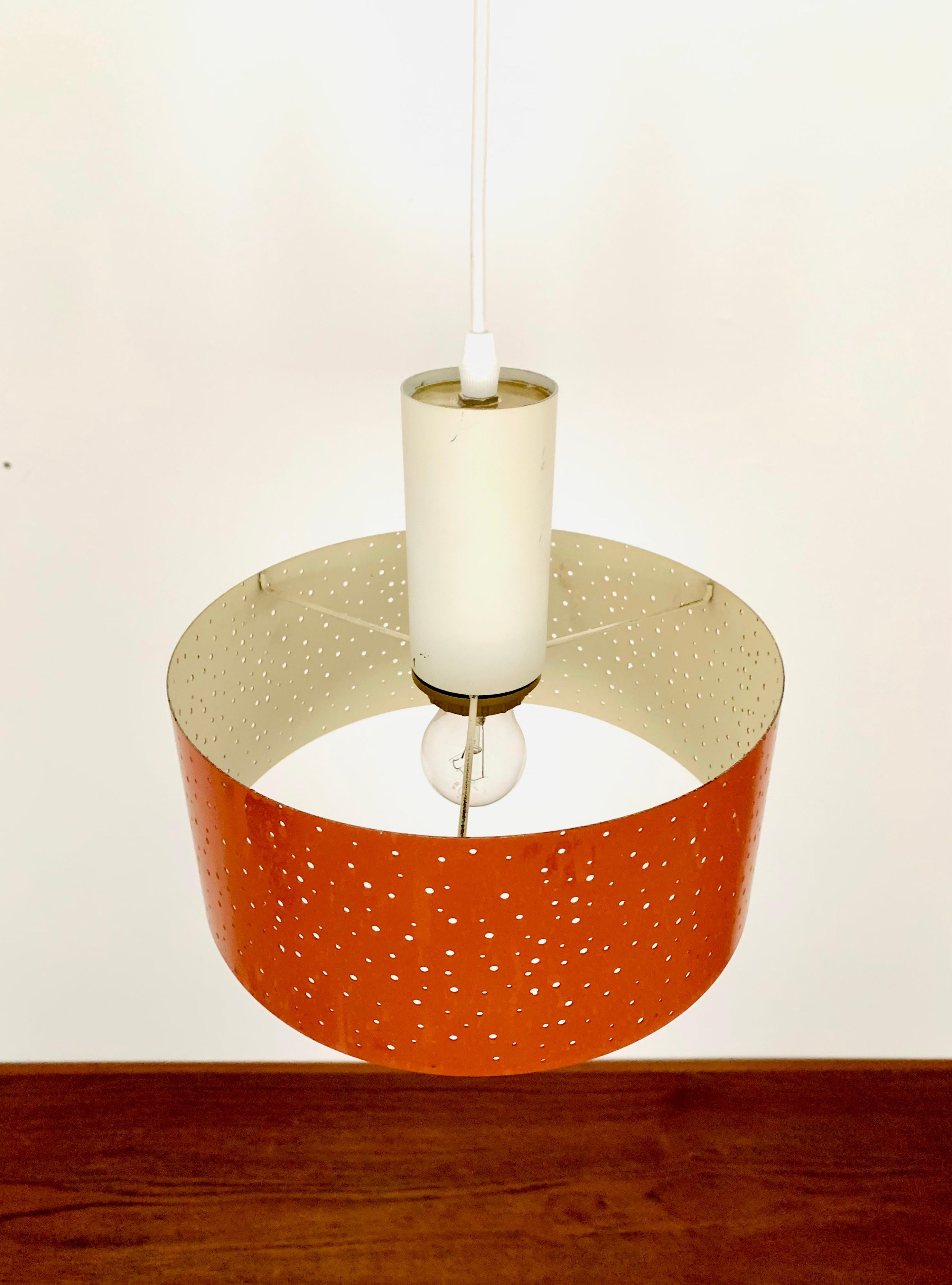 Perforated Metal Pendant Lamp by Ernst Igl for Hillebrand  For Sale 2
