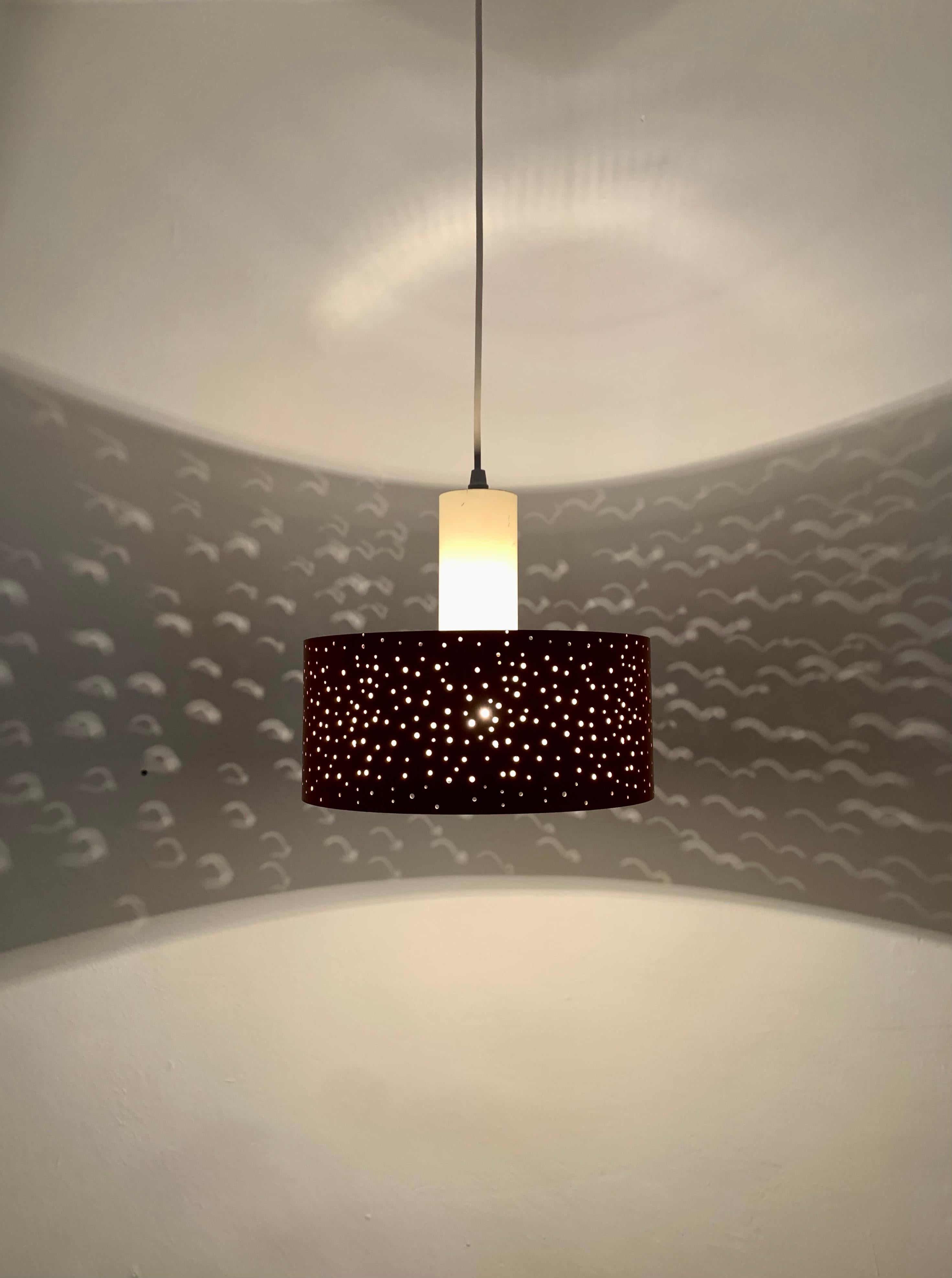 Perforated Metal Pendant Lamp by Ernst Igl for Hillebrand  For Sale 3
