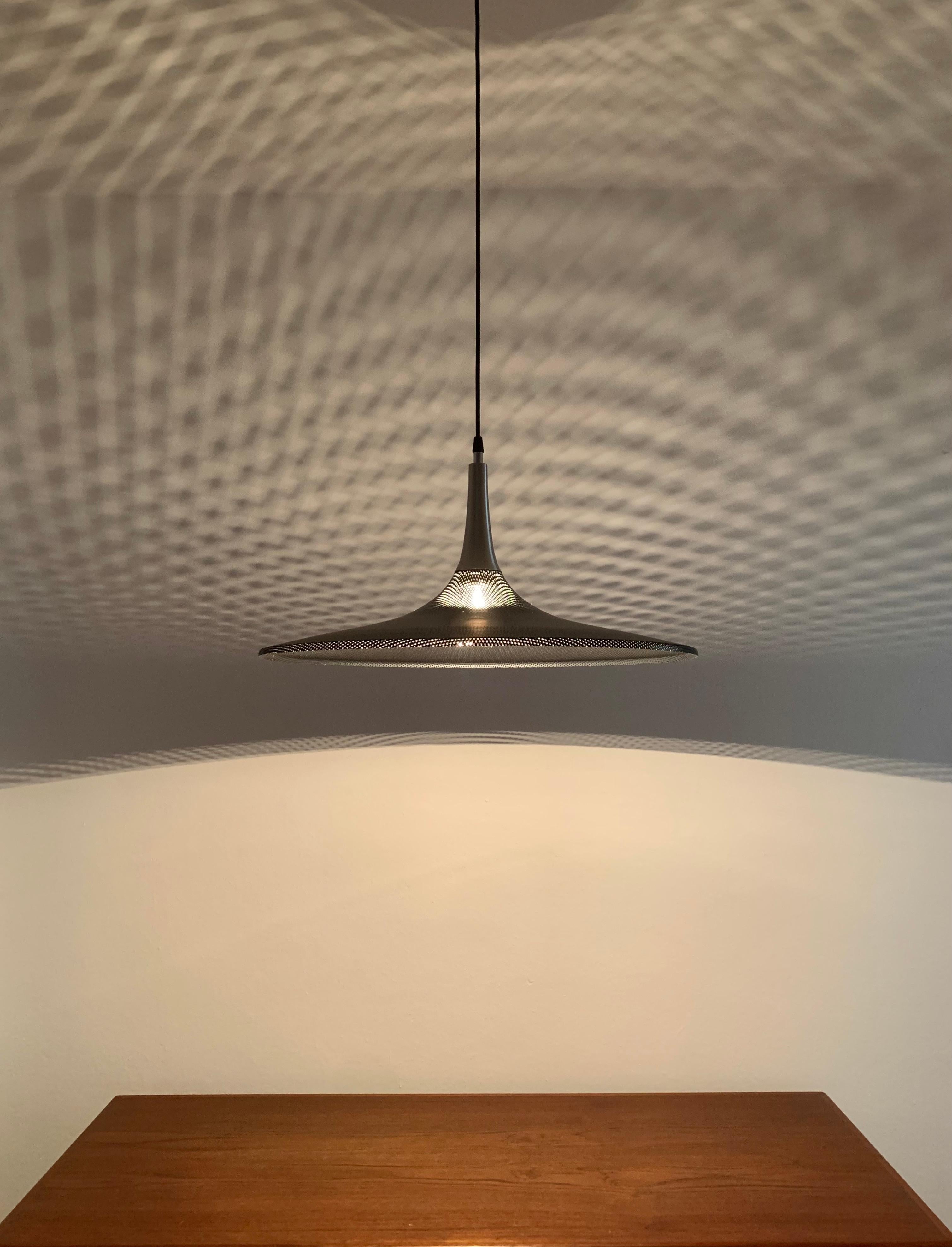 Perforated Metal Pendant Lamp For Sale 5