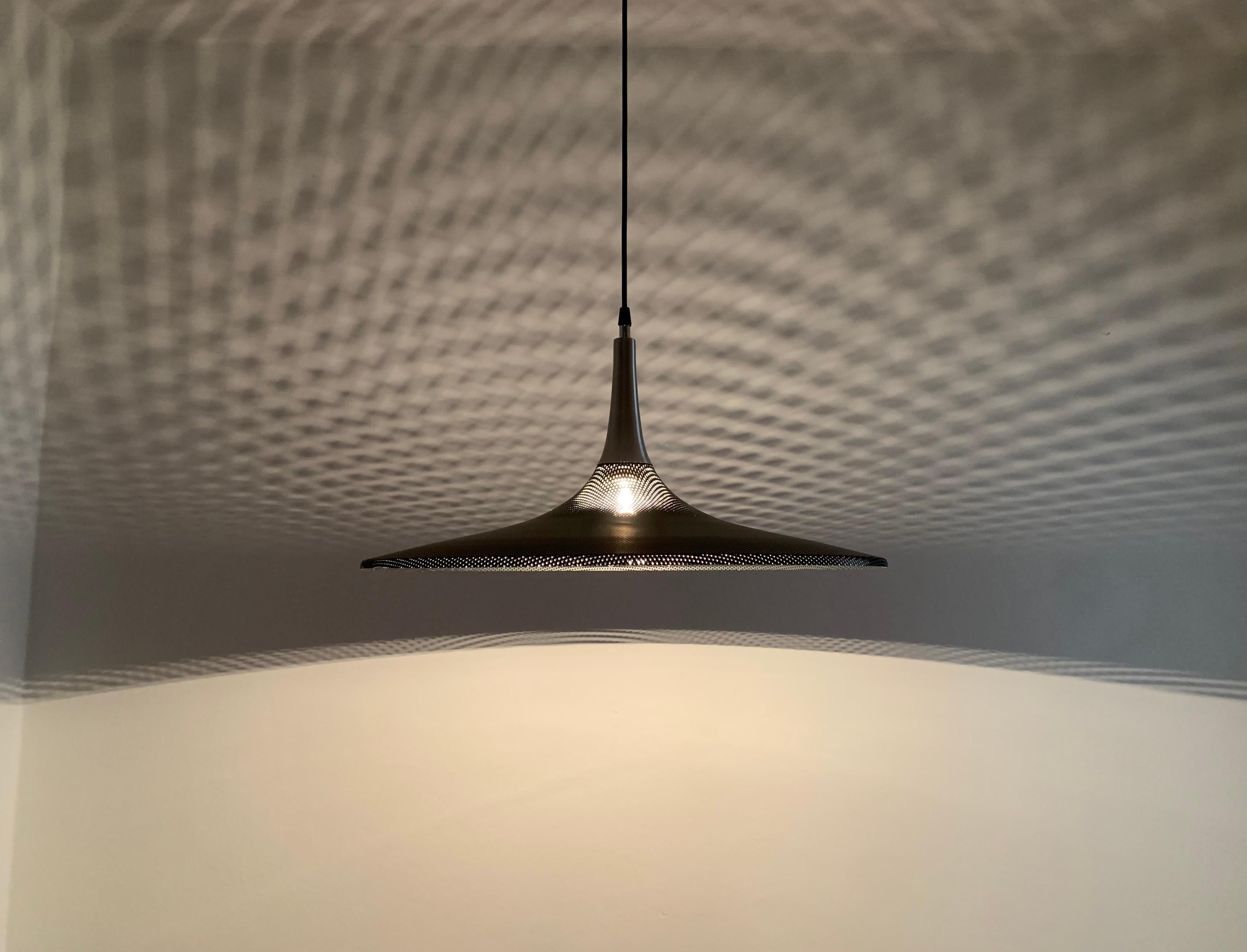 Perforated Metal Pendant Lamp For Sale 6