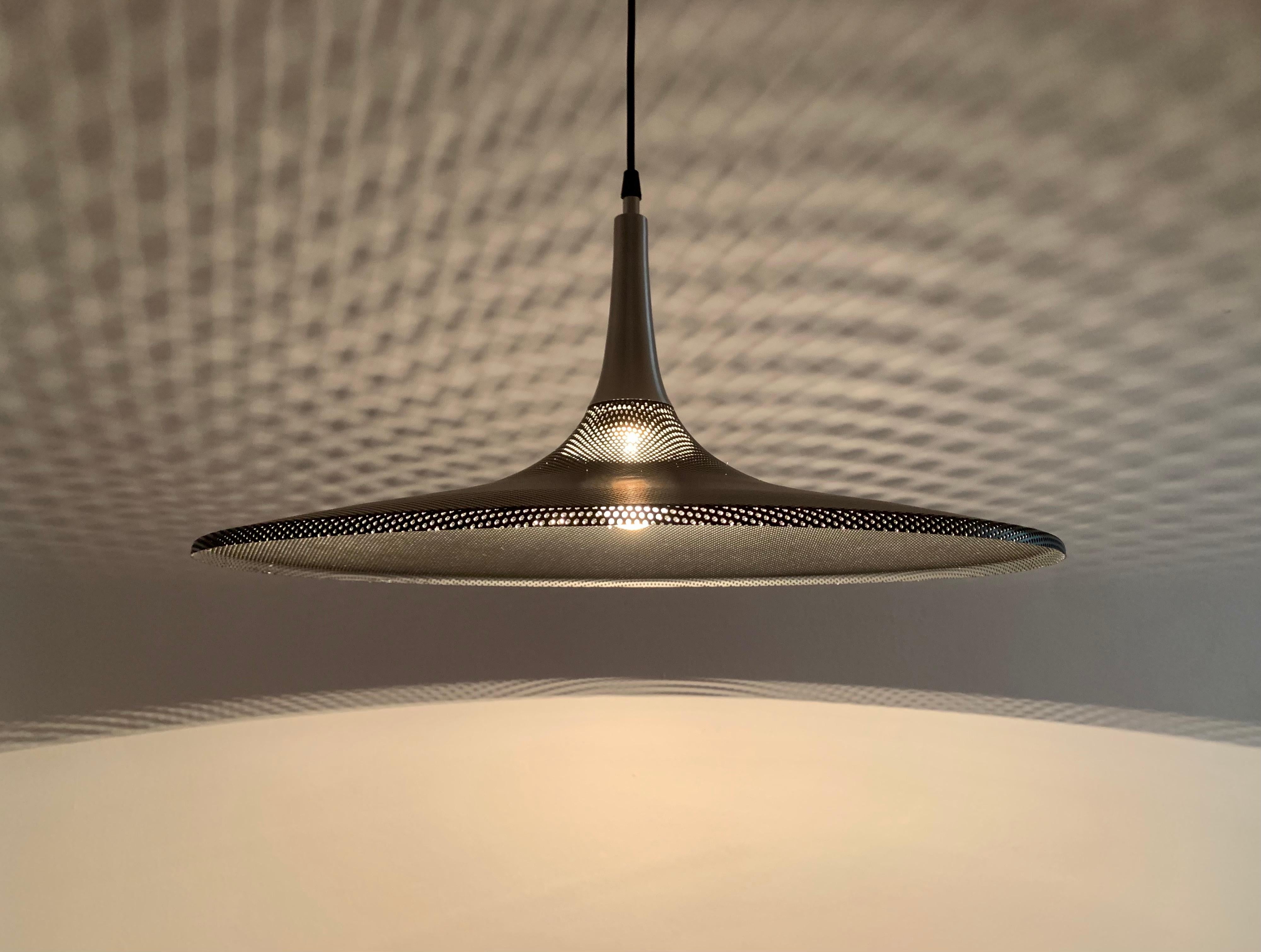 Perforated Metal Pendant Lamp For Sale 7