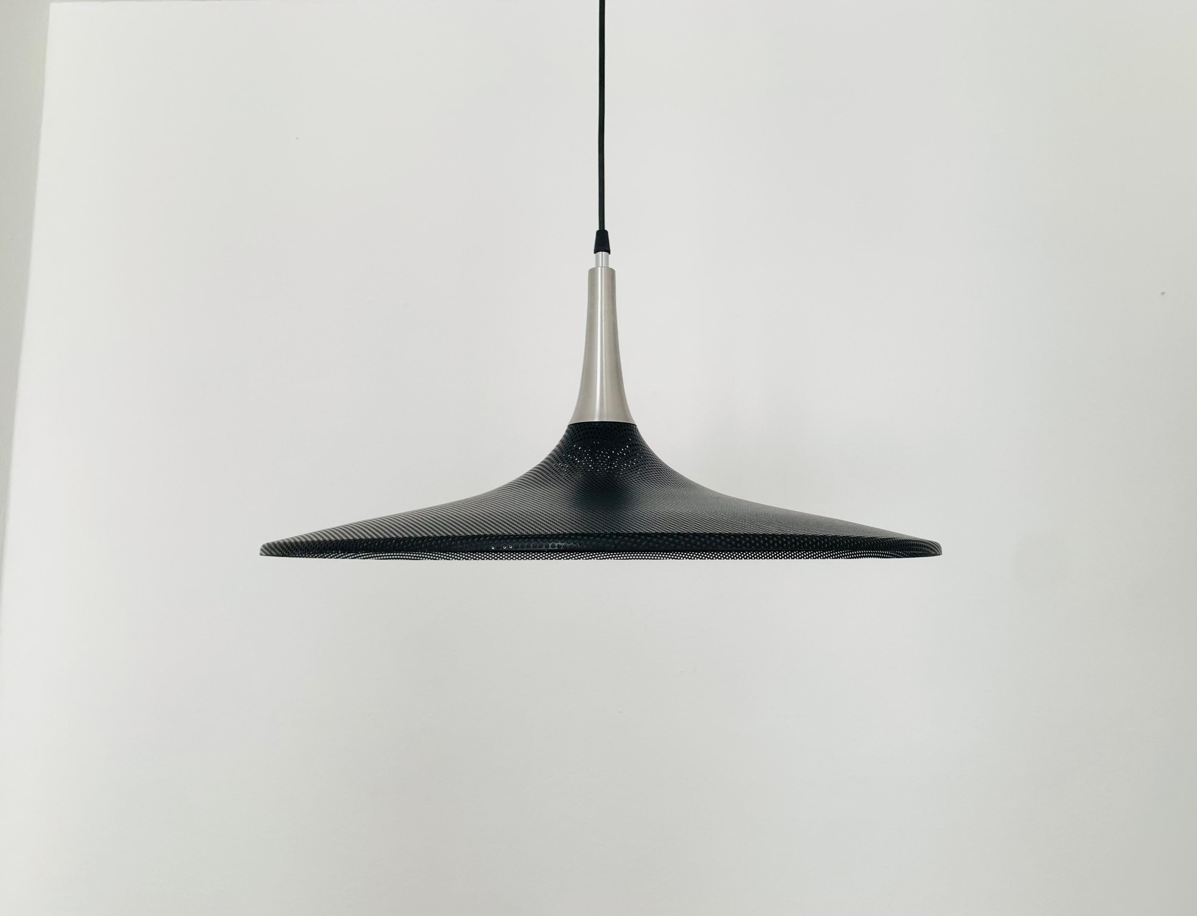 German Perforated Metal Pendant Lamp For Sale