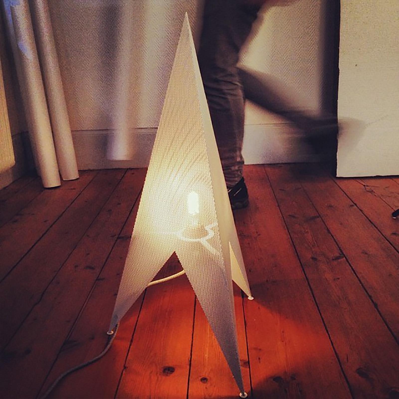 Perforated Metal Rocket Lamp, Designer Light, 28 in High For Sale 1