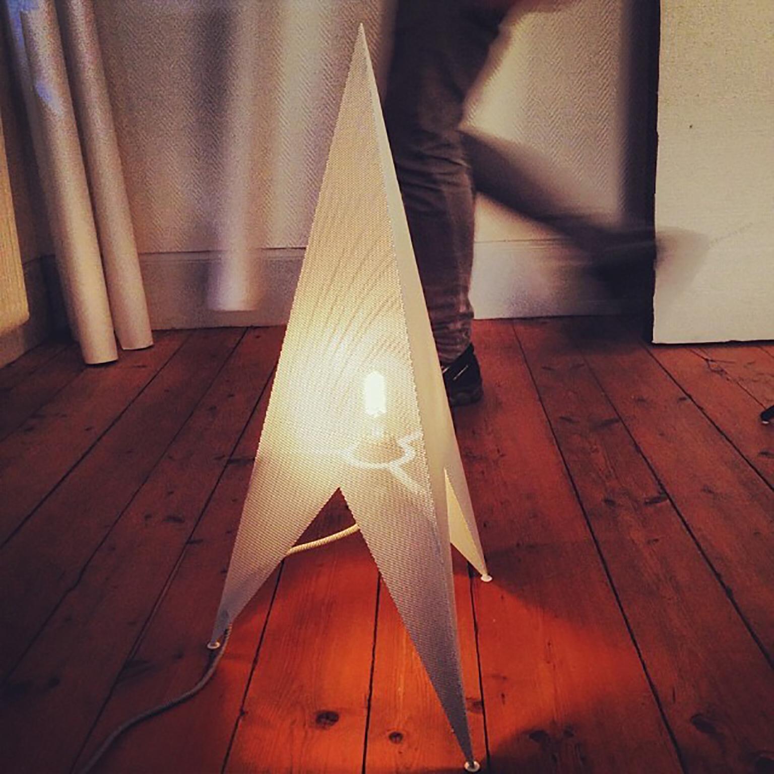 Perforated Metal Rocket Lamp, Designer Light, 20 in High For Sale 7