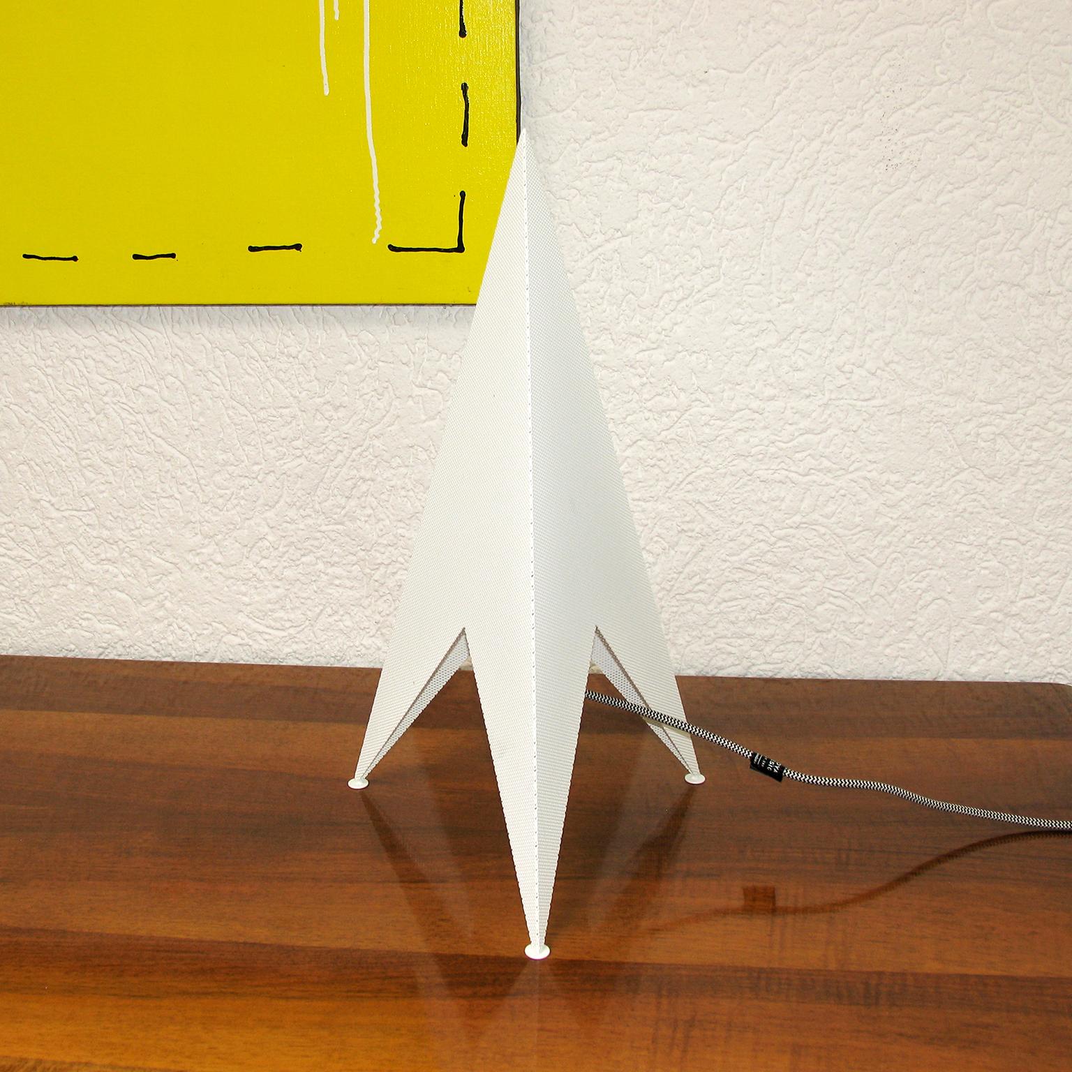 Perforated Metal Rocket Lamp, Designer Light, 20 in High In Excellent Condition For Sale In Bochum, NRW