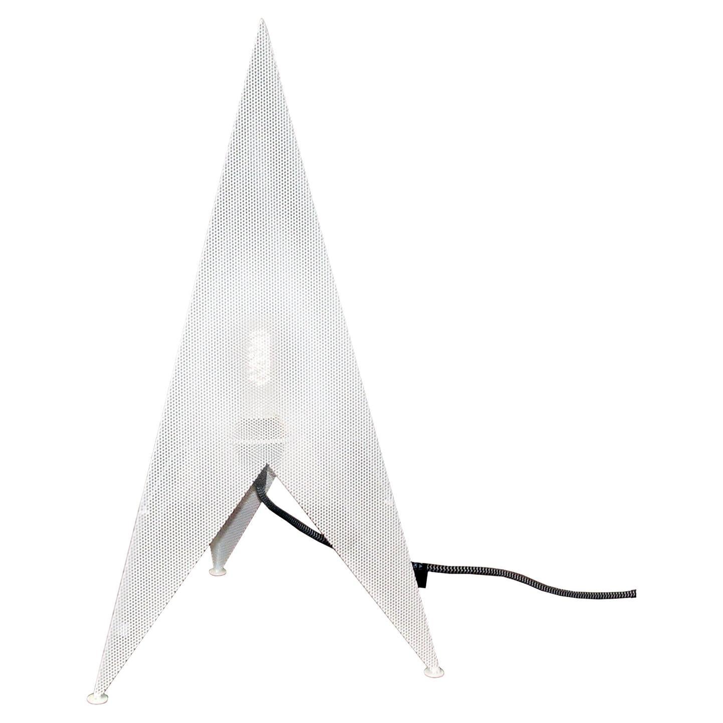 Perforated Metal Rocket Lamp, Designer Light, 20 in High For Sale