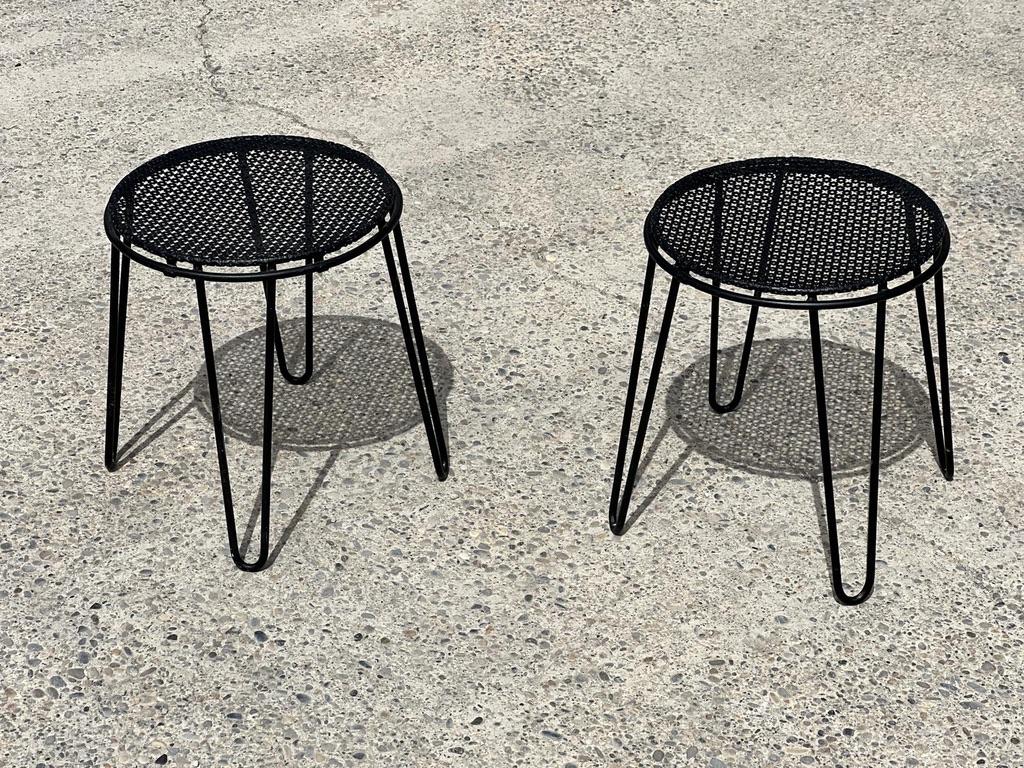French Perforated metal stools attributed to Mathieu Matégot 1950 For Sale