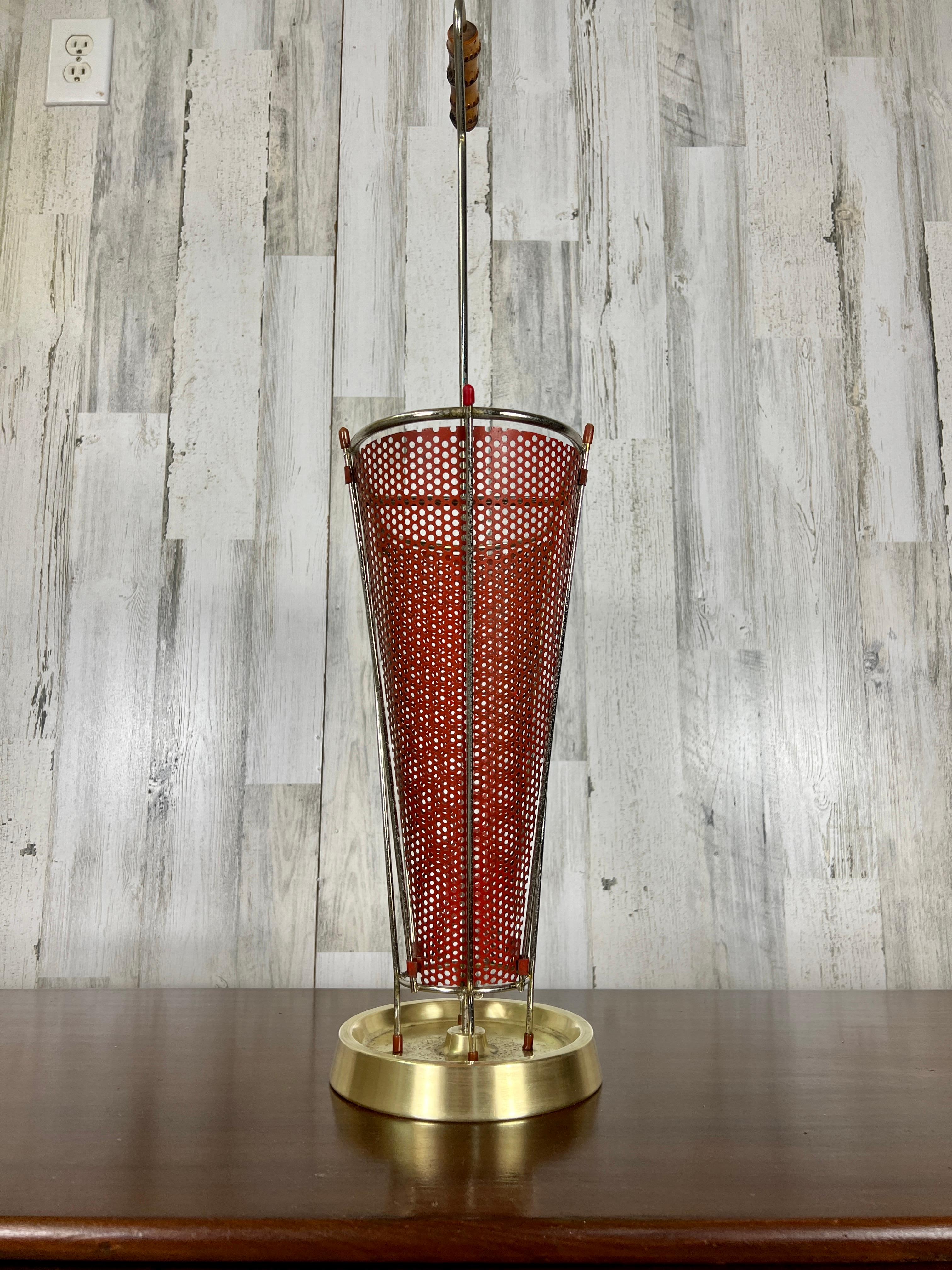 Perforated Metal Umbrella Stand Attributed to Mathieu Mategot For Sale 4