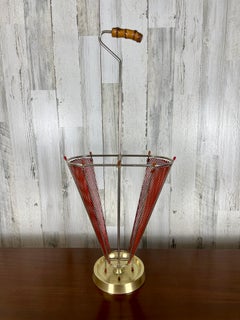 Perforated Metal Umbrella Stand Attributed to Mathieu Mategot