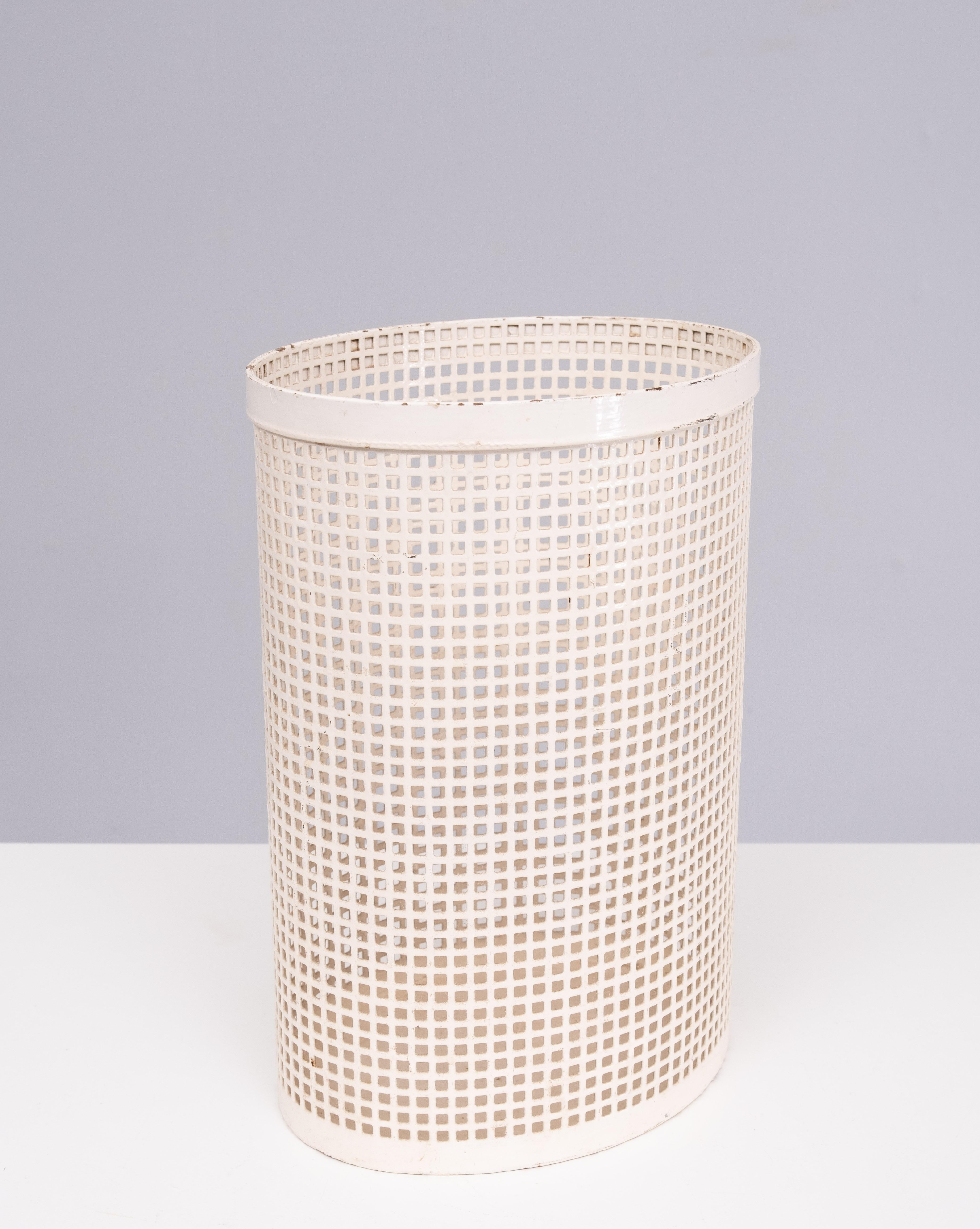 Mid-20th Century Perforated Metal Waste Basket 1950s France  For Sale
