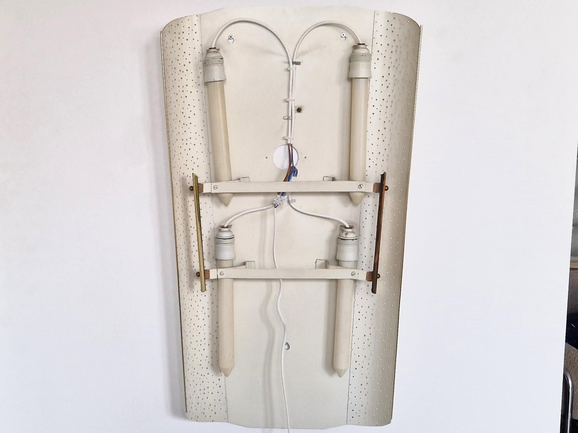 Mid-20th Century Perforated mirror lamp by Ernest Igl for Hillebrand, Germany 1950's For Sale