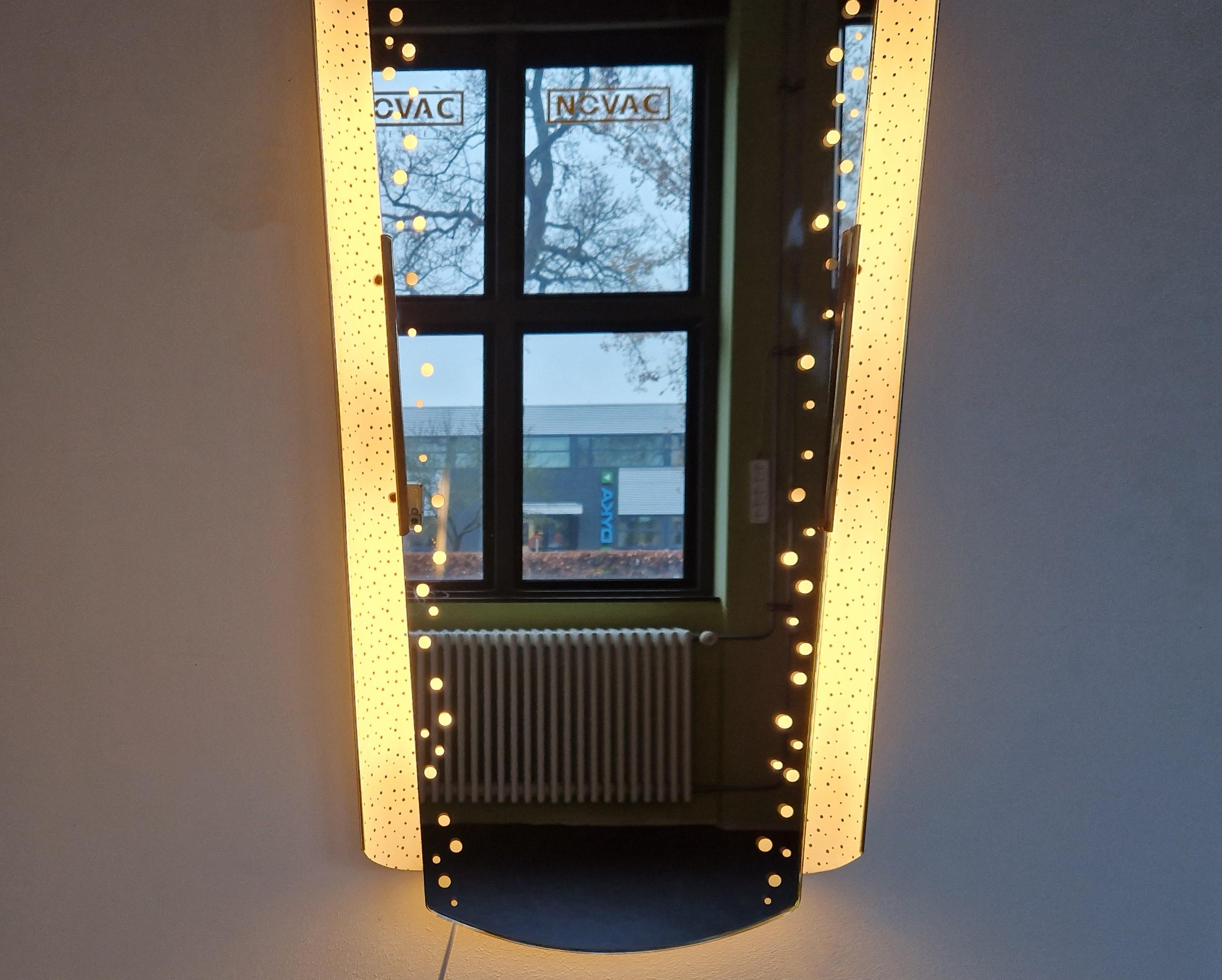Perforated mirror lamp by Ernest Igl for Hillebrand, Germany 1950's For Sale 1