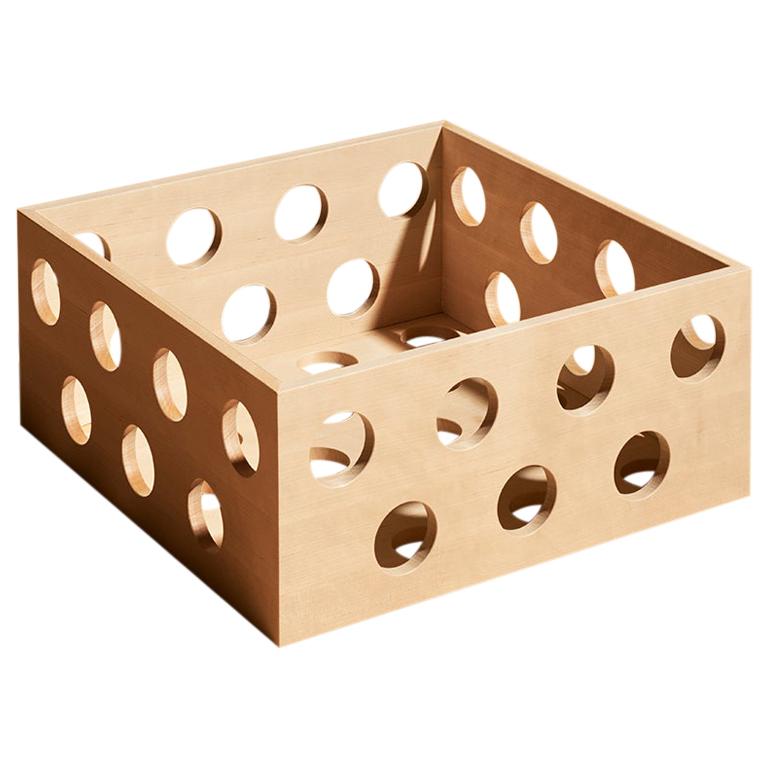 Perforated Small Low Storage Box, Birch Wood Perforated Box by Erik Olovsson