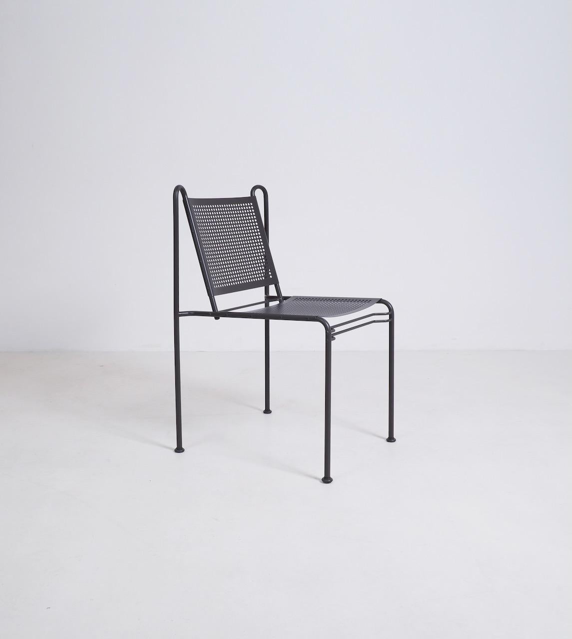 Unknown Perforated Steel Side Chair, circa 1970 For Sale
