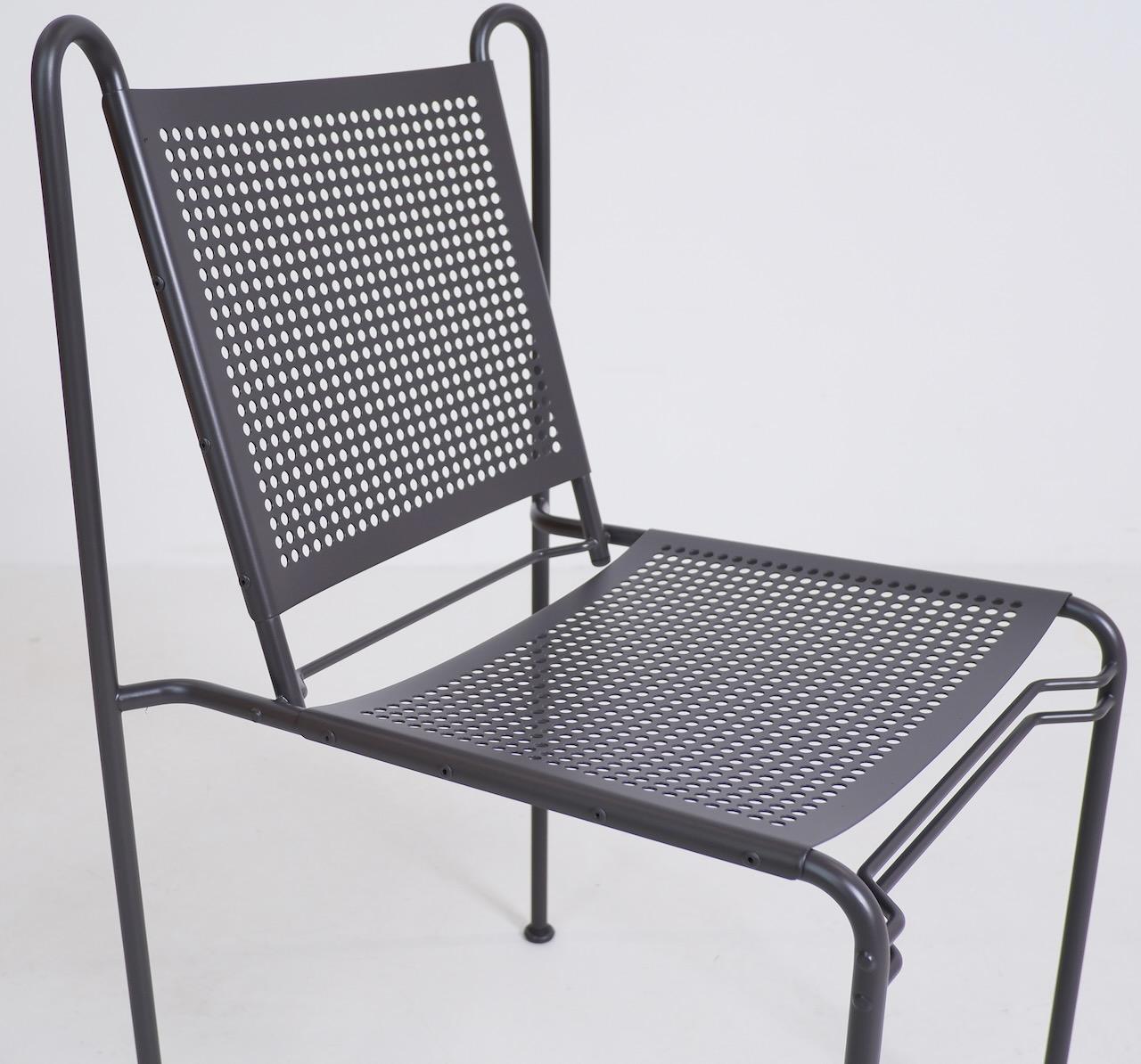 Perforated Steel Side Chair, circa 1970 In Good Condition For Sale In Surbiton, GB